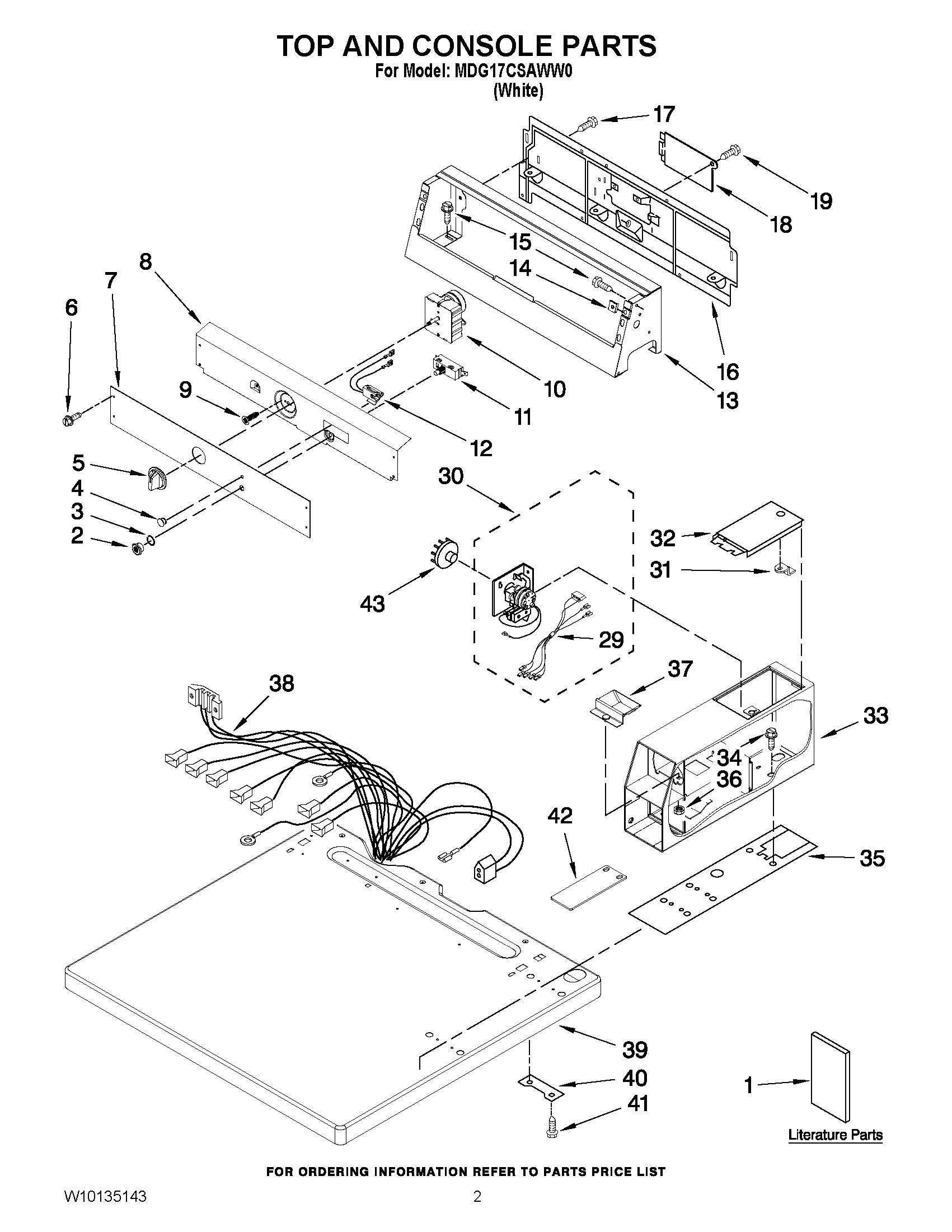 01 - TOP AND CONSOLE PARTS