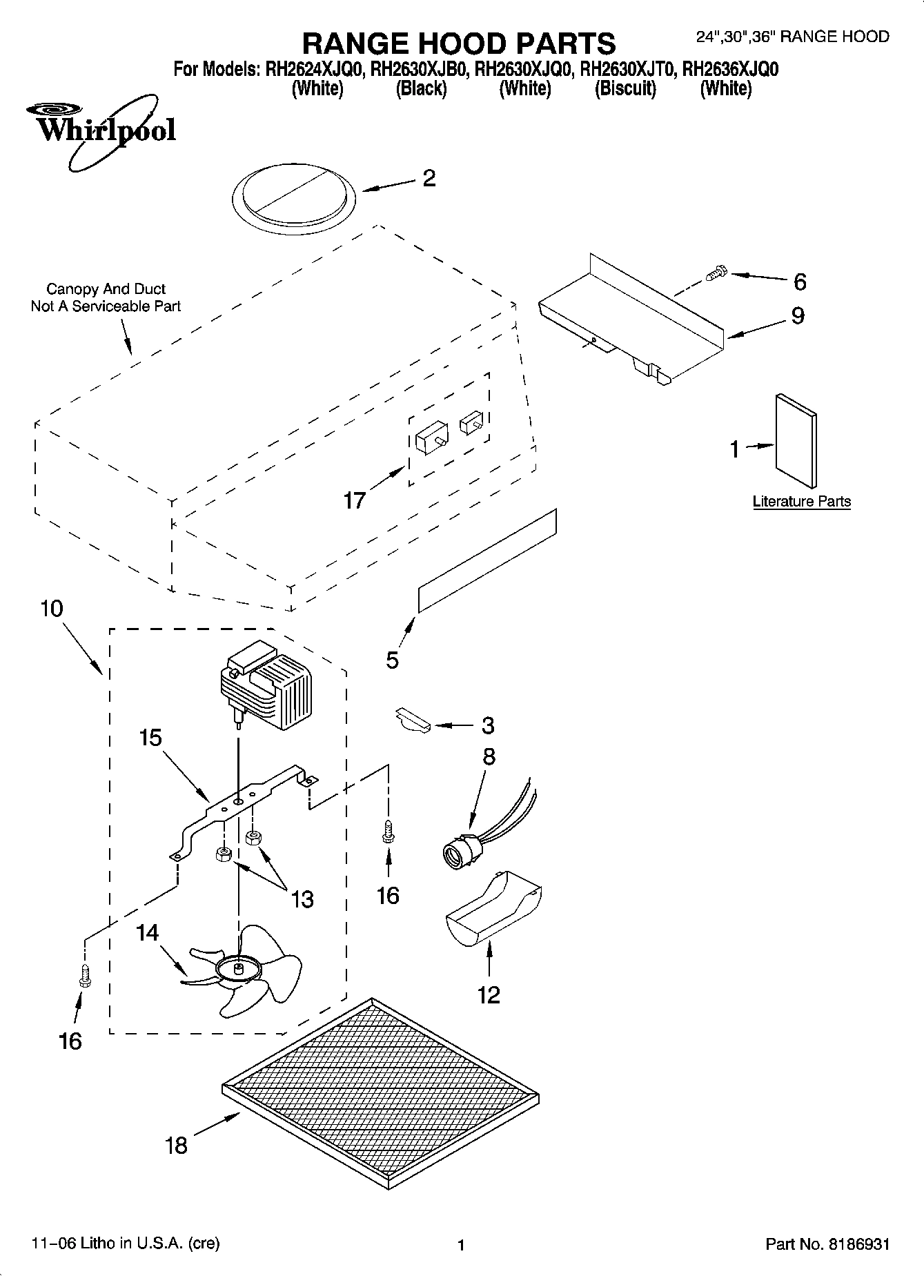 01 - RANGE HOOD PARTS