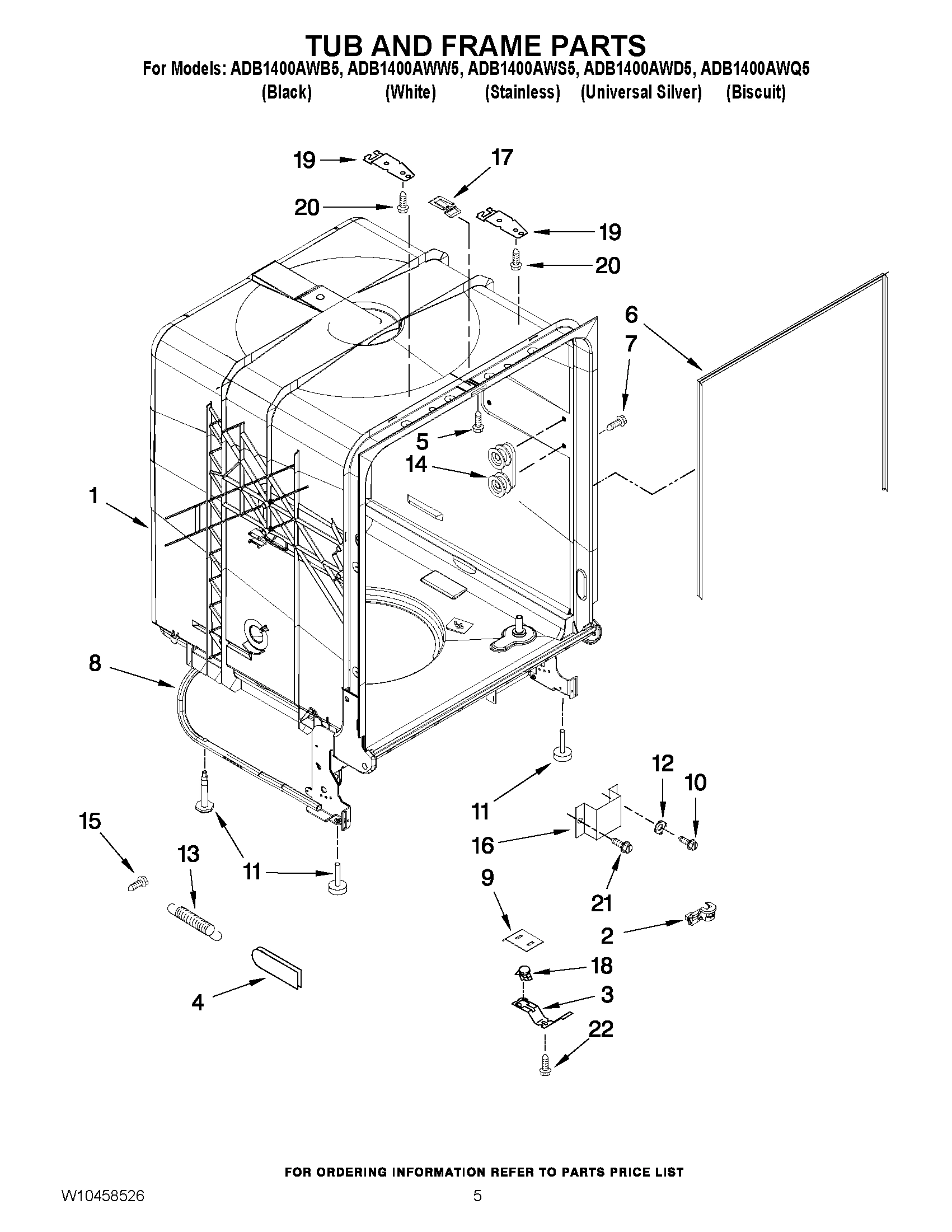 05 - TUB AND FRAME PARTS