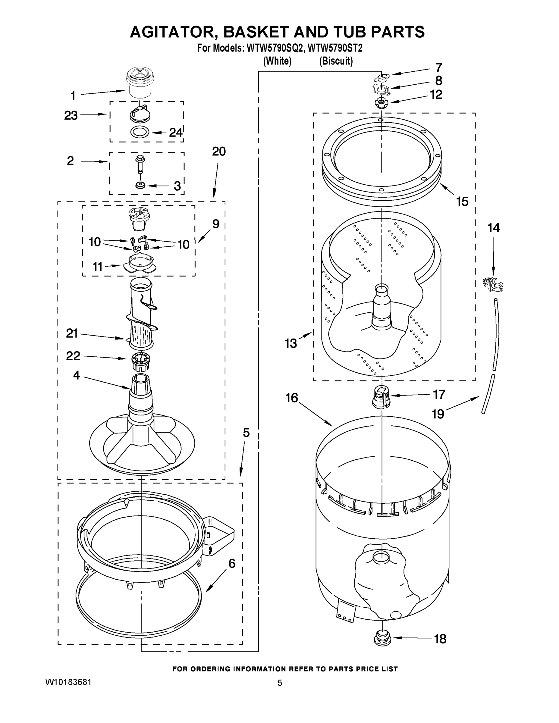 03 - AGITATOR, BASKET AND TUB PARTS