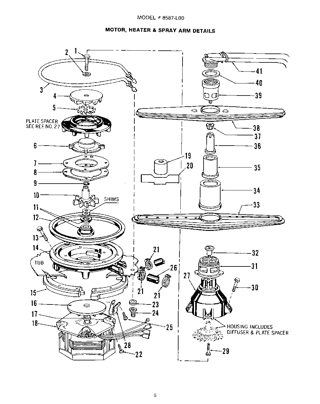 05 - MOTOR, HEATER AND SPRAY ARM