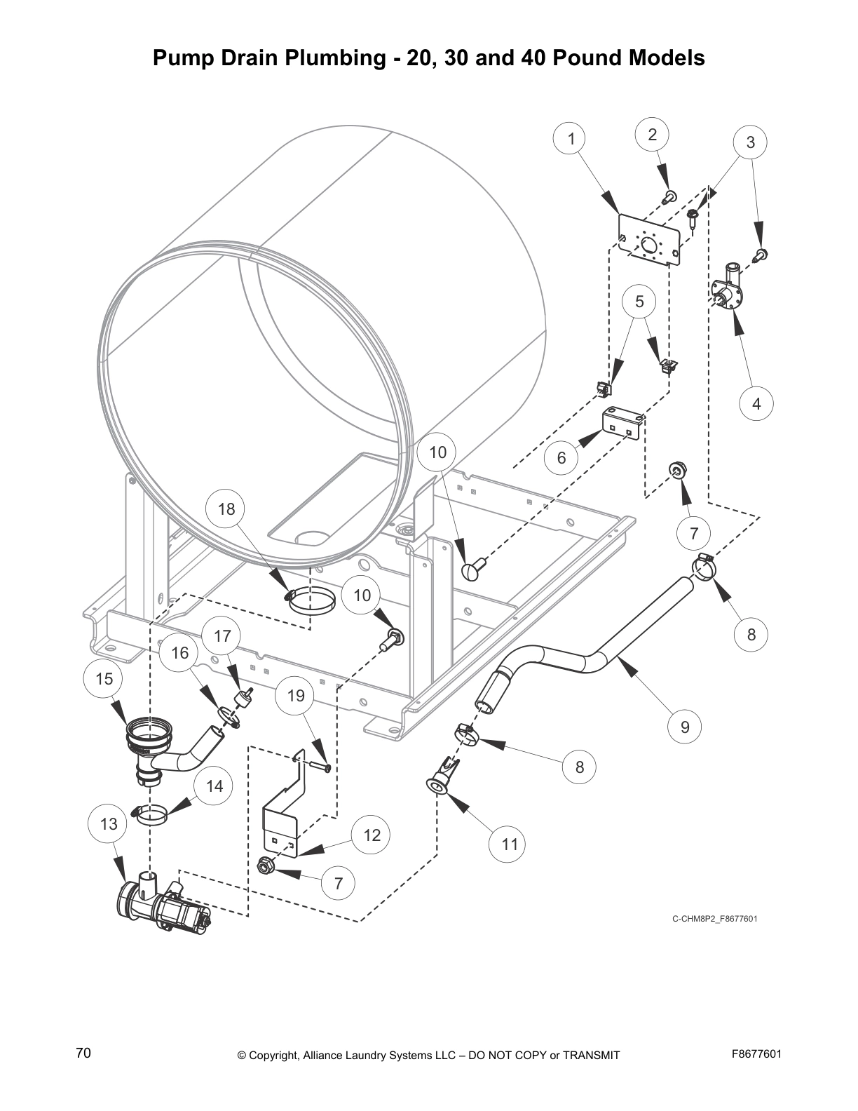 Pump Drain Plumbing - 20, 30 and 40 Pound Models