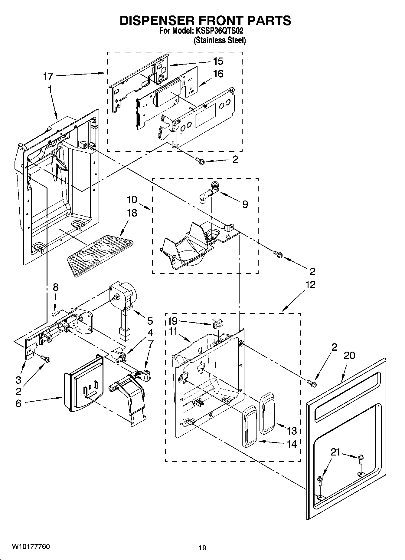 12 - DISPENSER FRONT PARTS