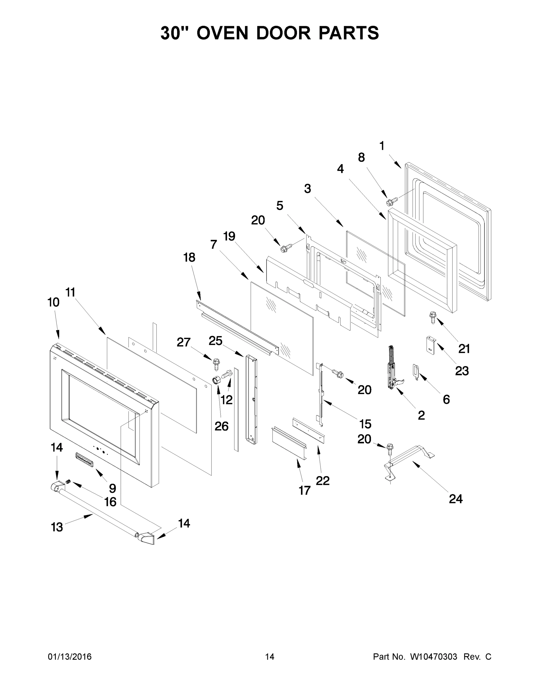 08 - 30 INCH OVEN DOOR PARTS