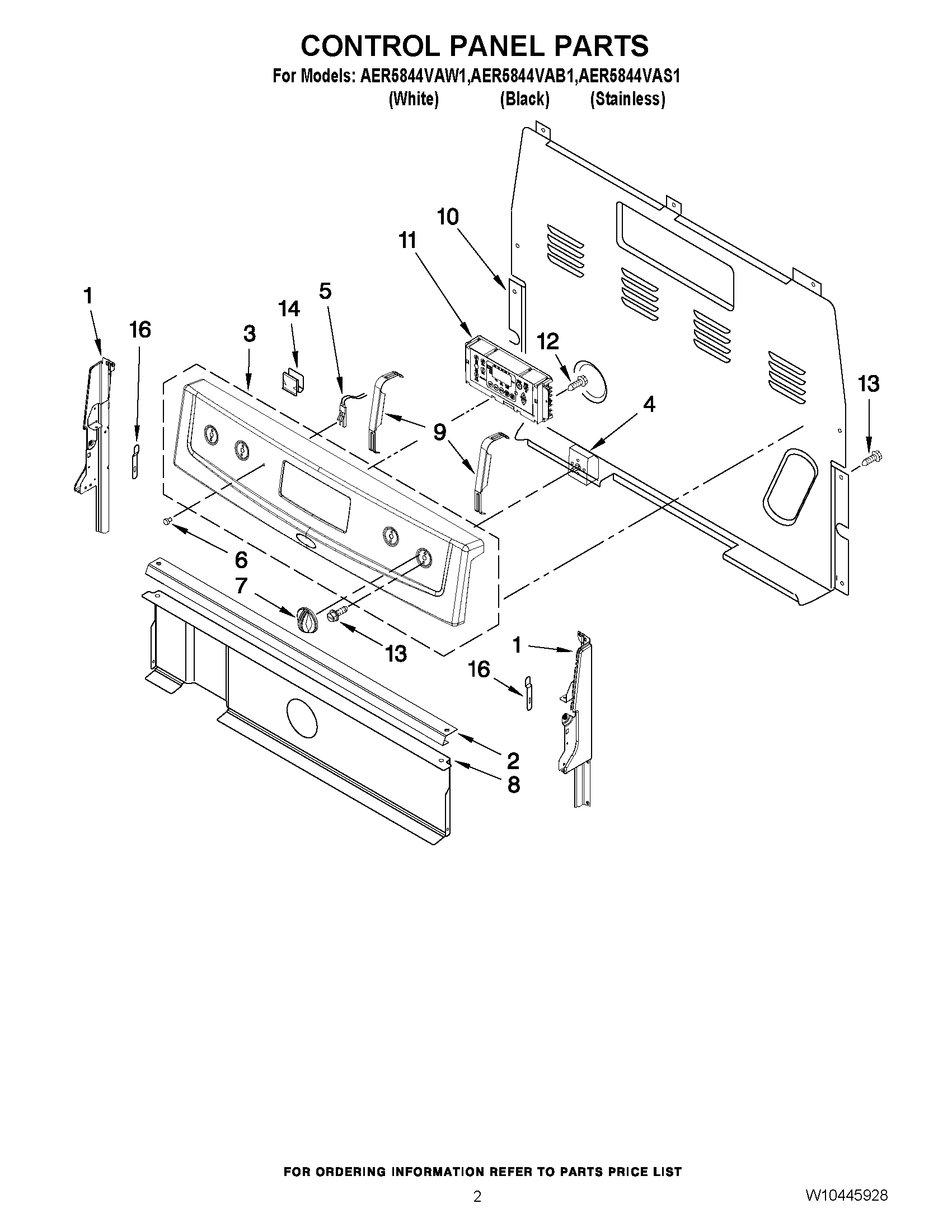 02 - CONTROL PANEL PARTS