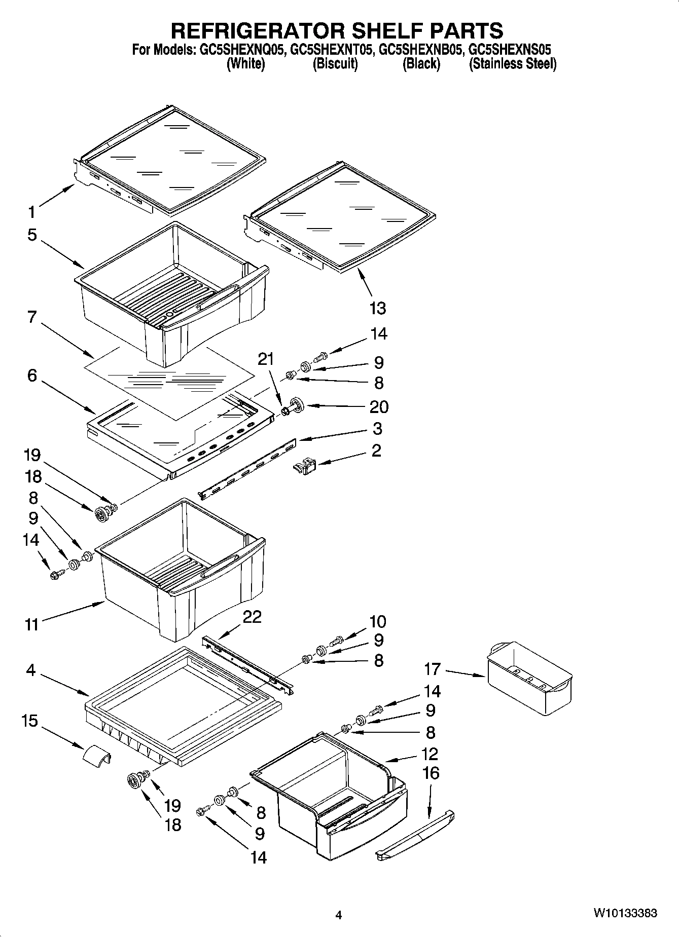 03 - REFRIGERATOR SHELF PARTS