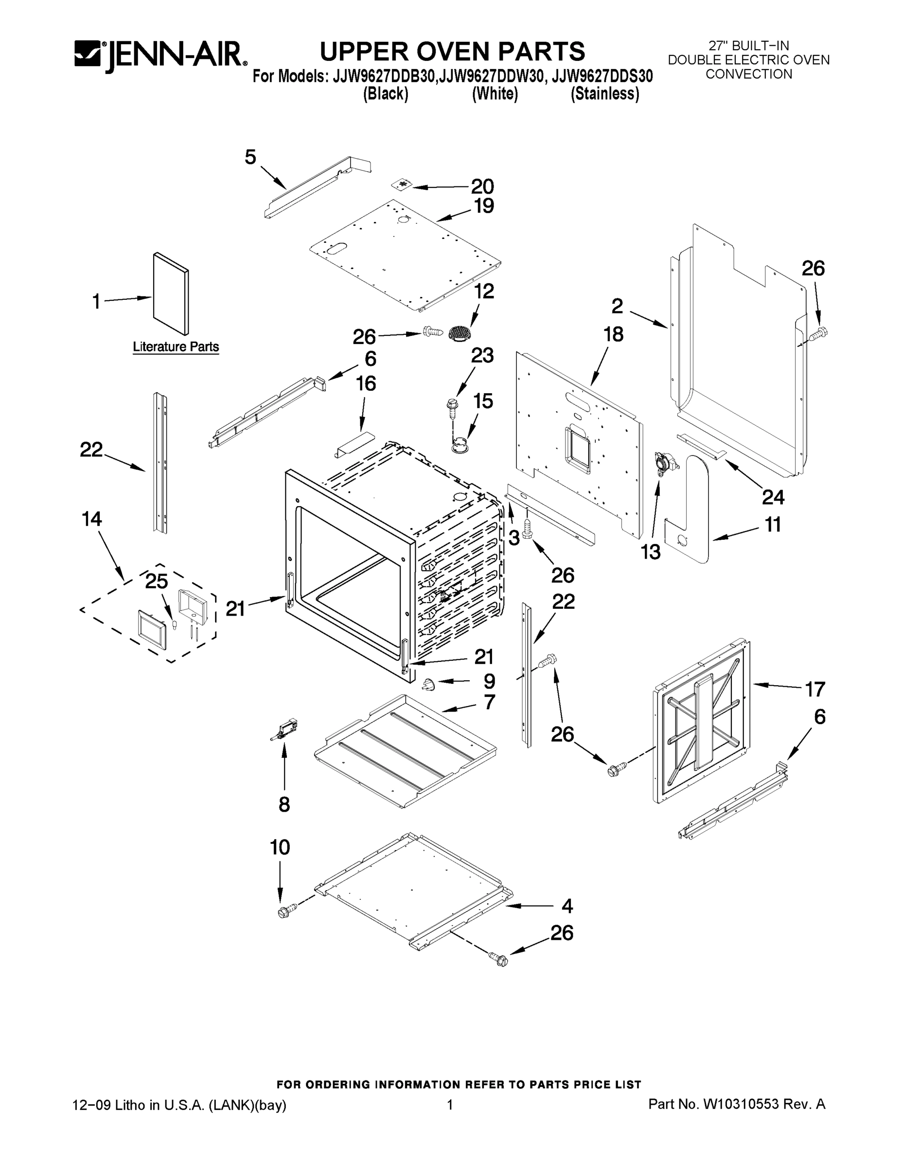 01 - UPPER OVEN PARTS