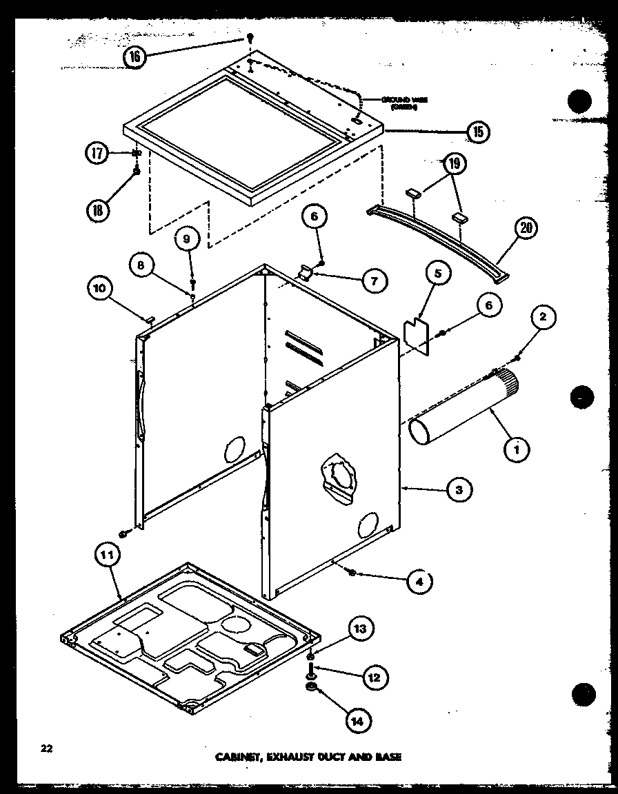 01 - CABINET. EXHAUST DUCT AND BASE