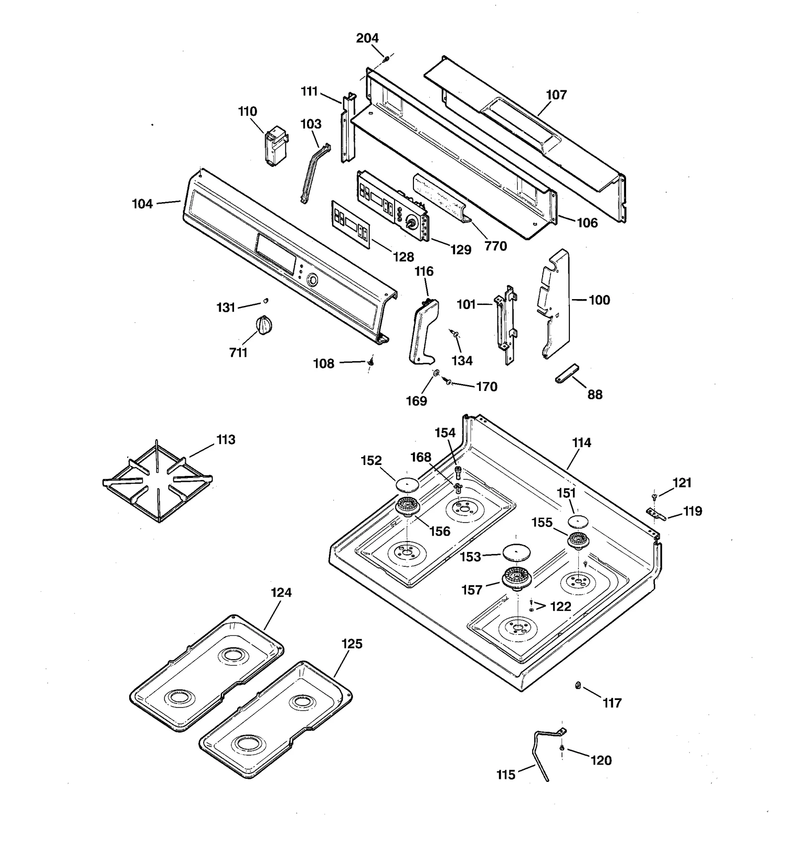 CONTROL PANEL & COOKTOP