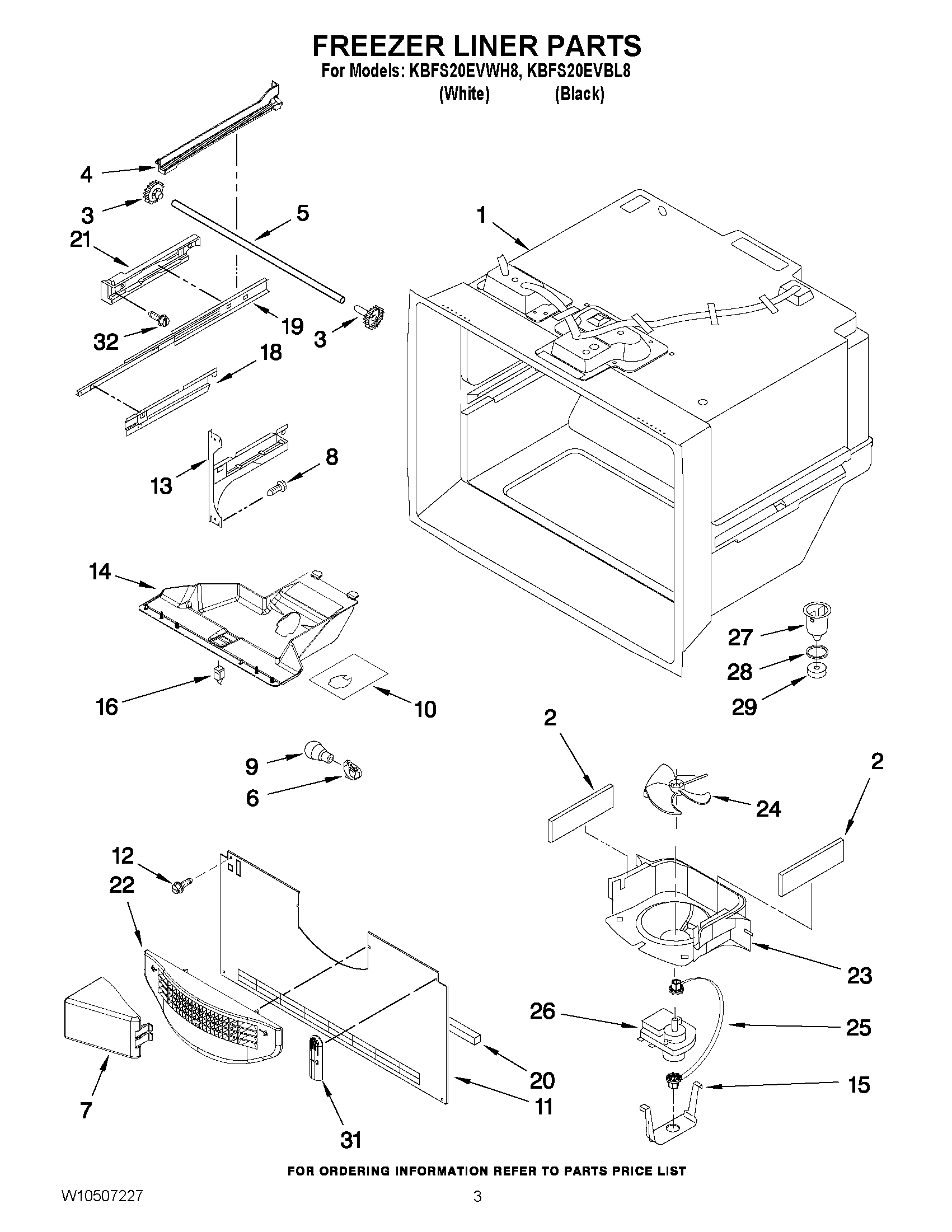 02 - FREEZER LINER PARTS