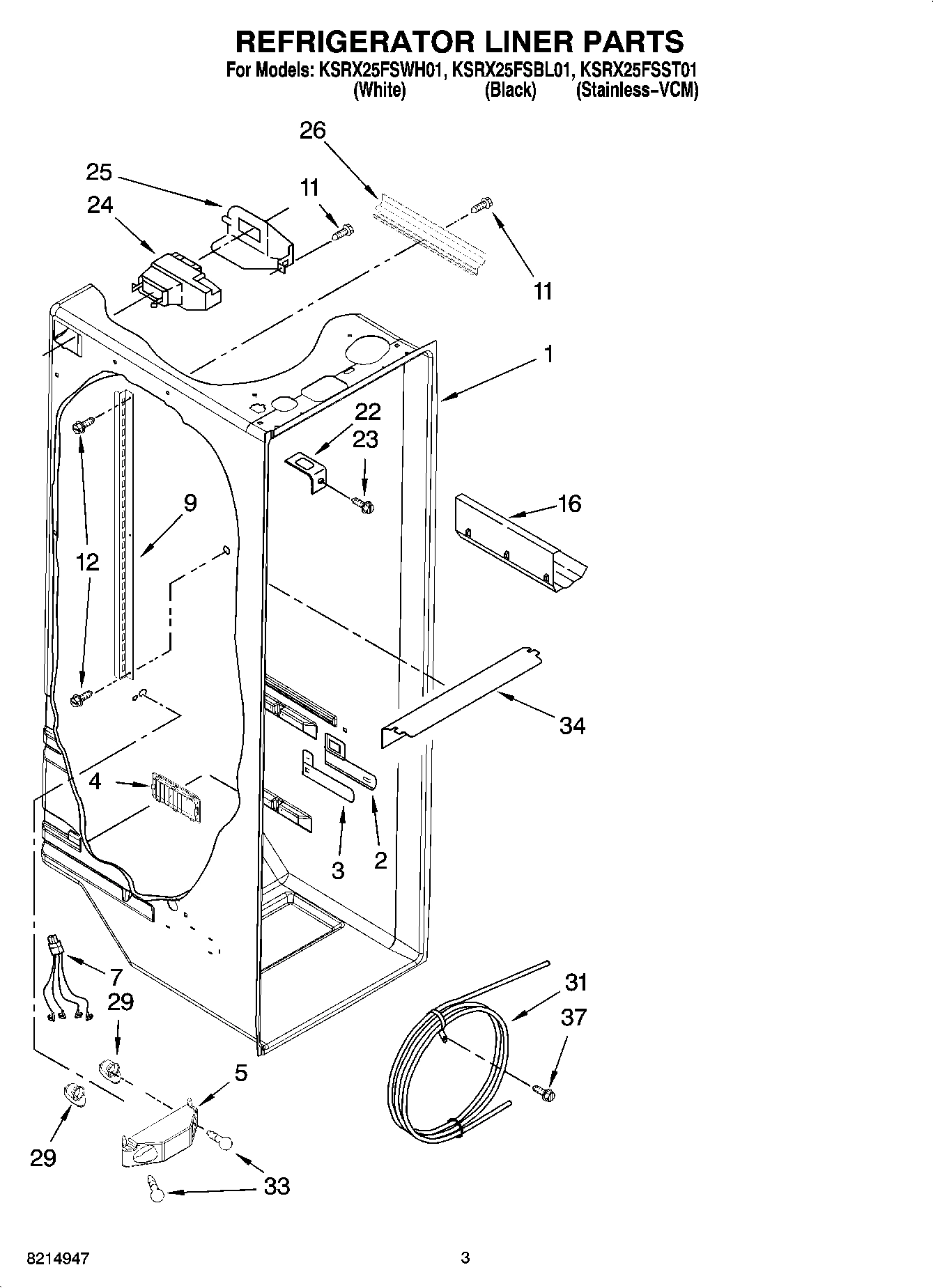 02 - REFRIGERATOR LINER PARTS