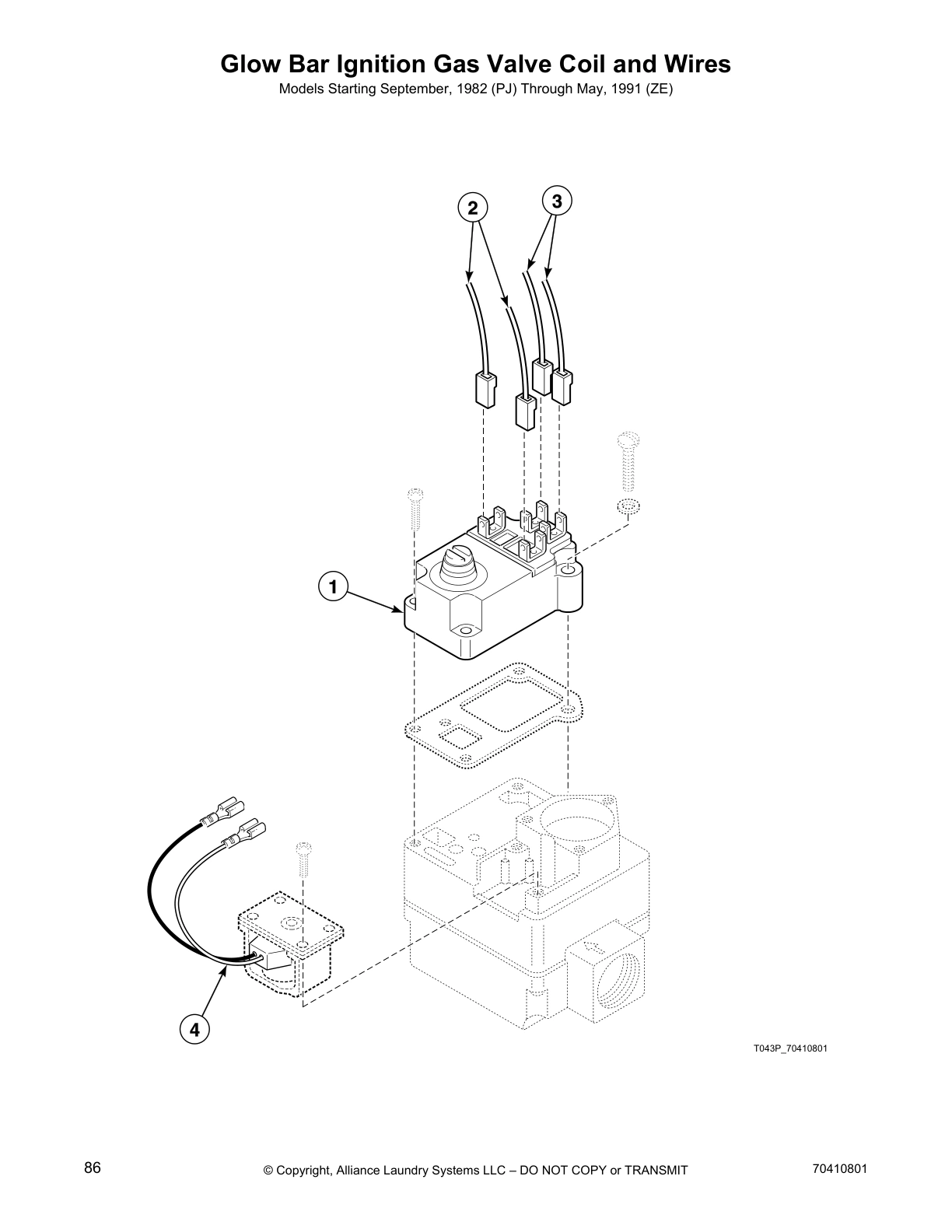 Glow Bar Ignition Gas Valve Coil and Wires