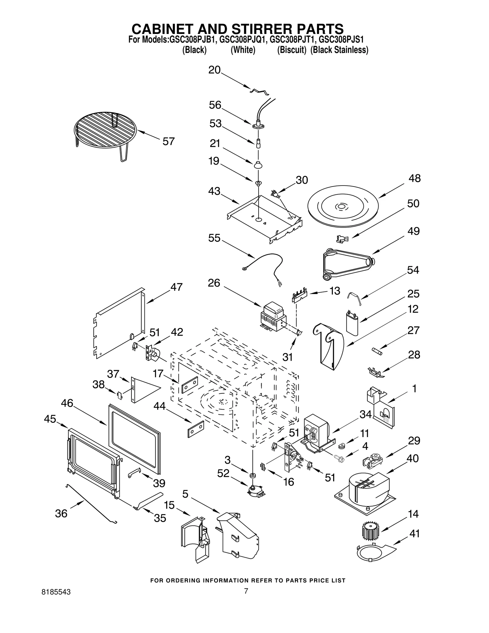 CABINET AND STIRRER PARTS