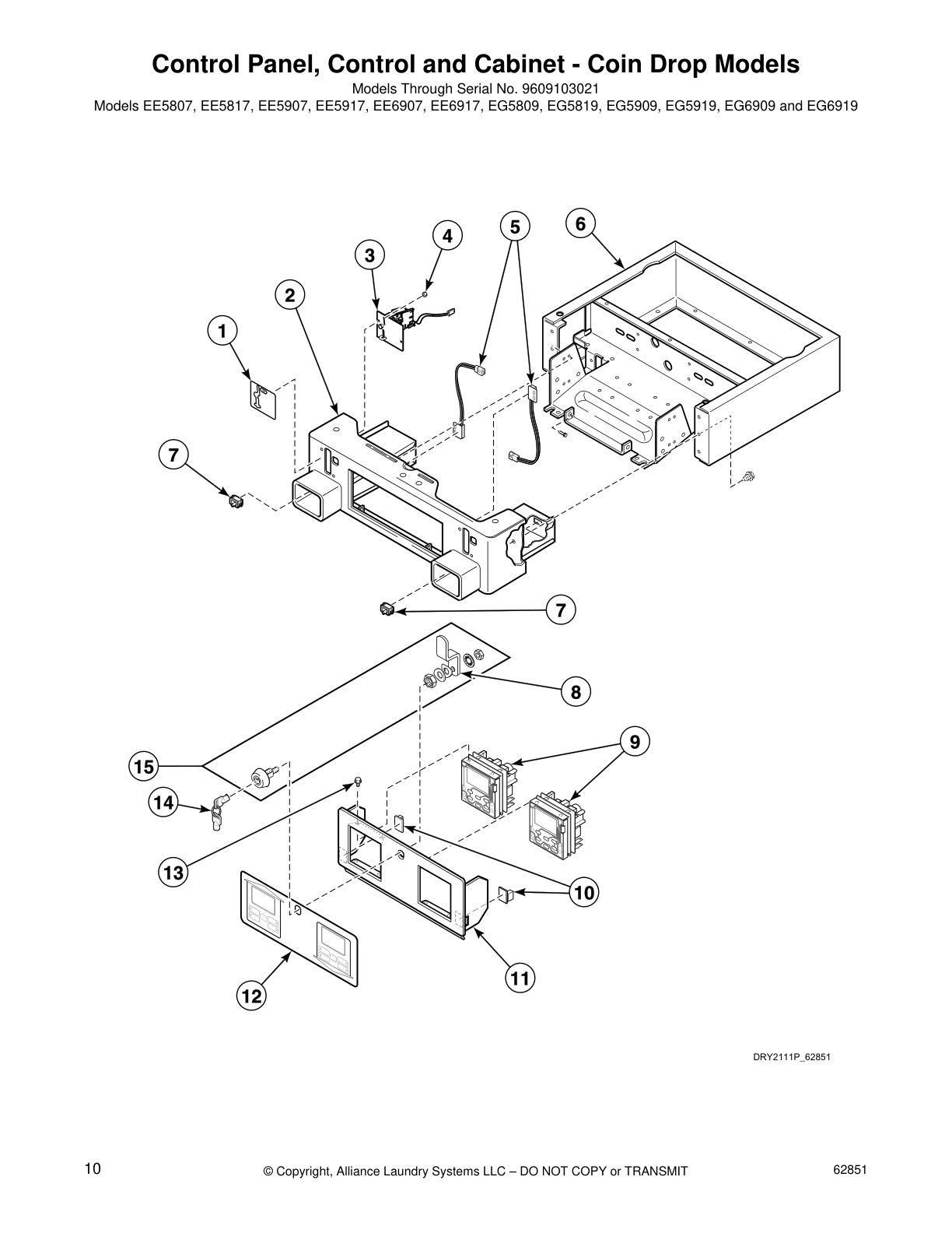 Control Panel, Control and Cabinet - Coin Drop Models