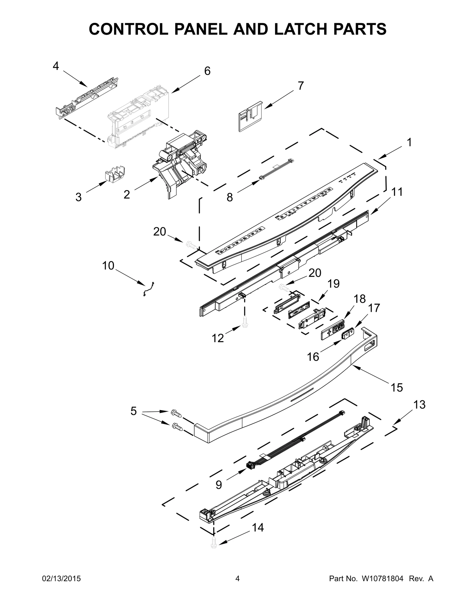 CONTROL PANEL AND LATCH PARTS