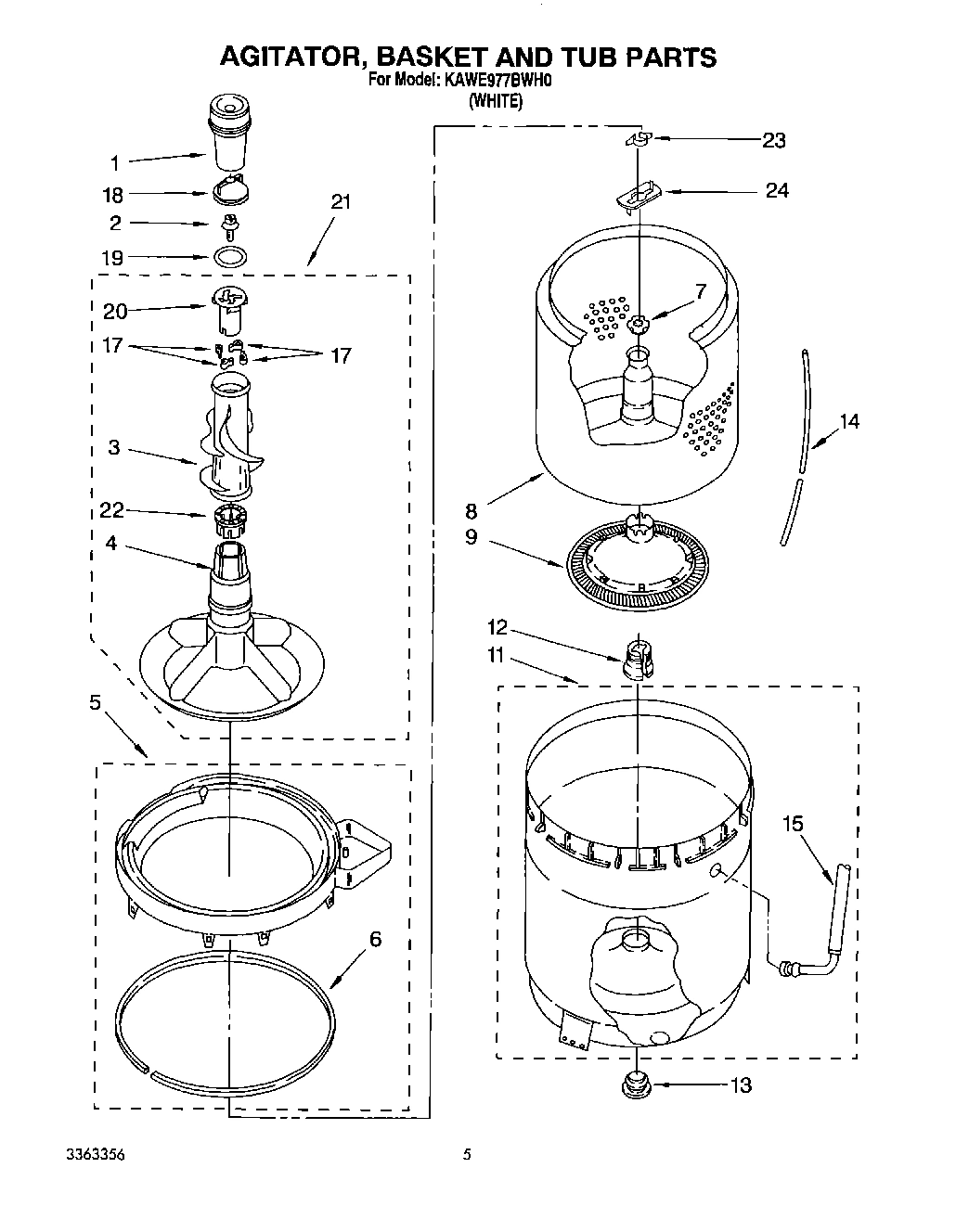 03 - AGITATOR, BASKET AND TUB