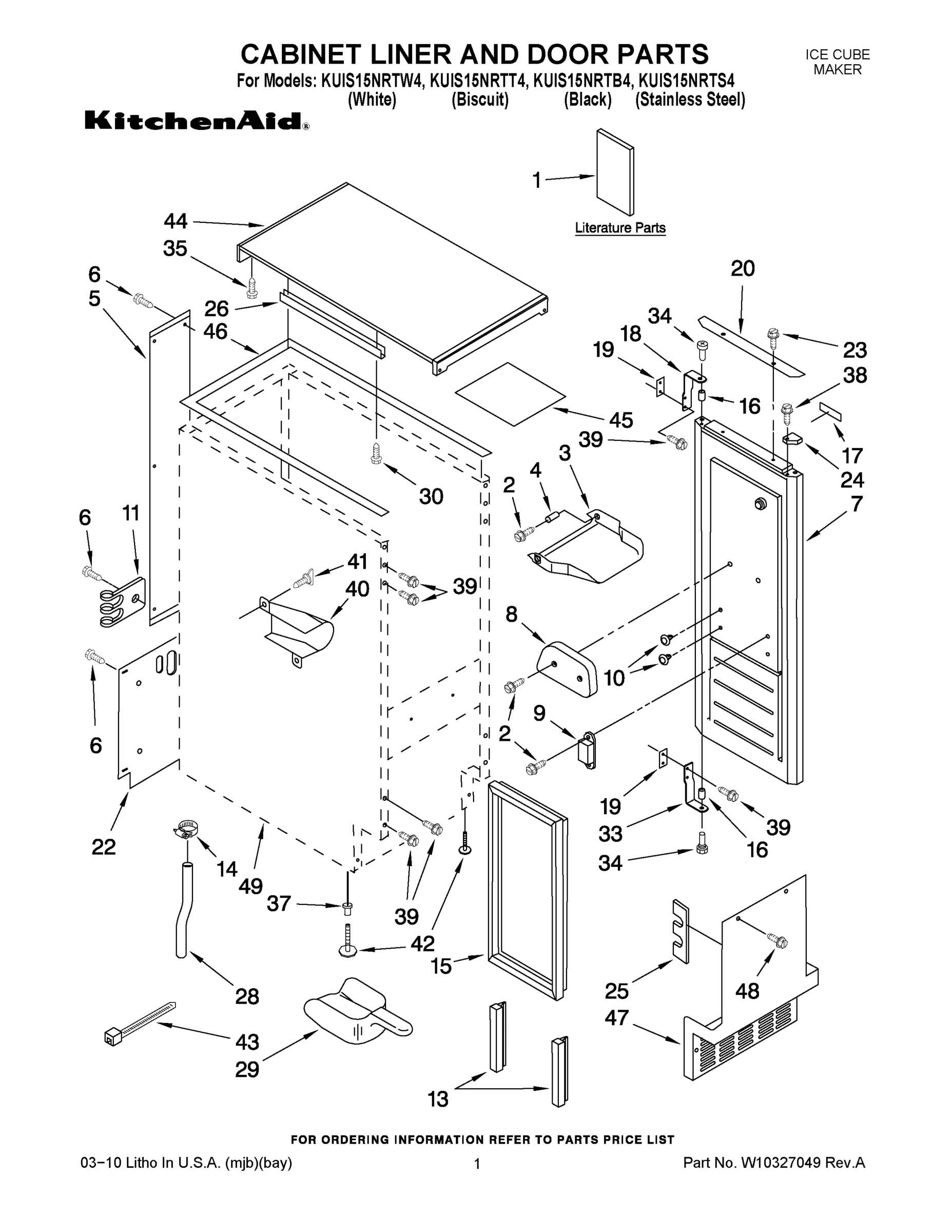 01 - CABINET LINER AND DOOR PARTS