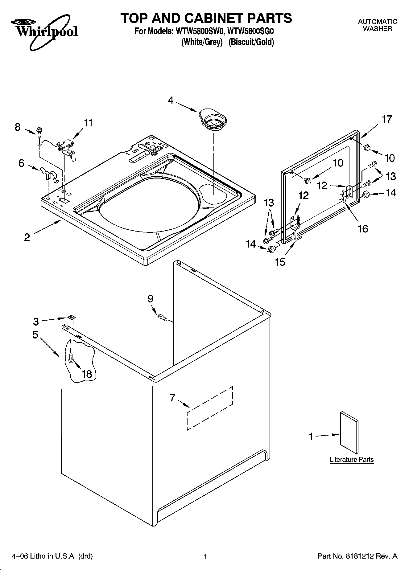 01 - TOP AND CABINET PARTS