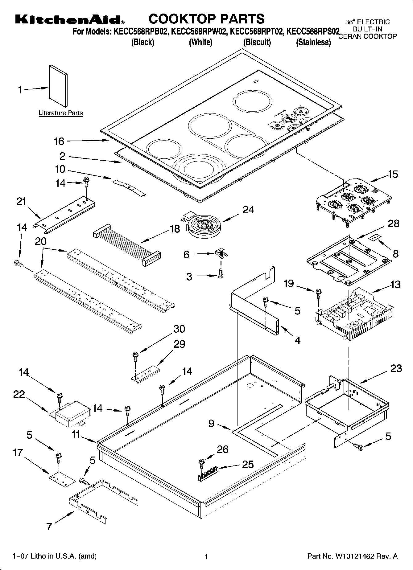 01 - COOKTOP PARTS, OPTIONAL PARTS