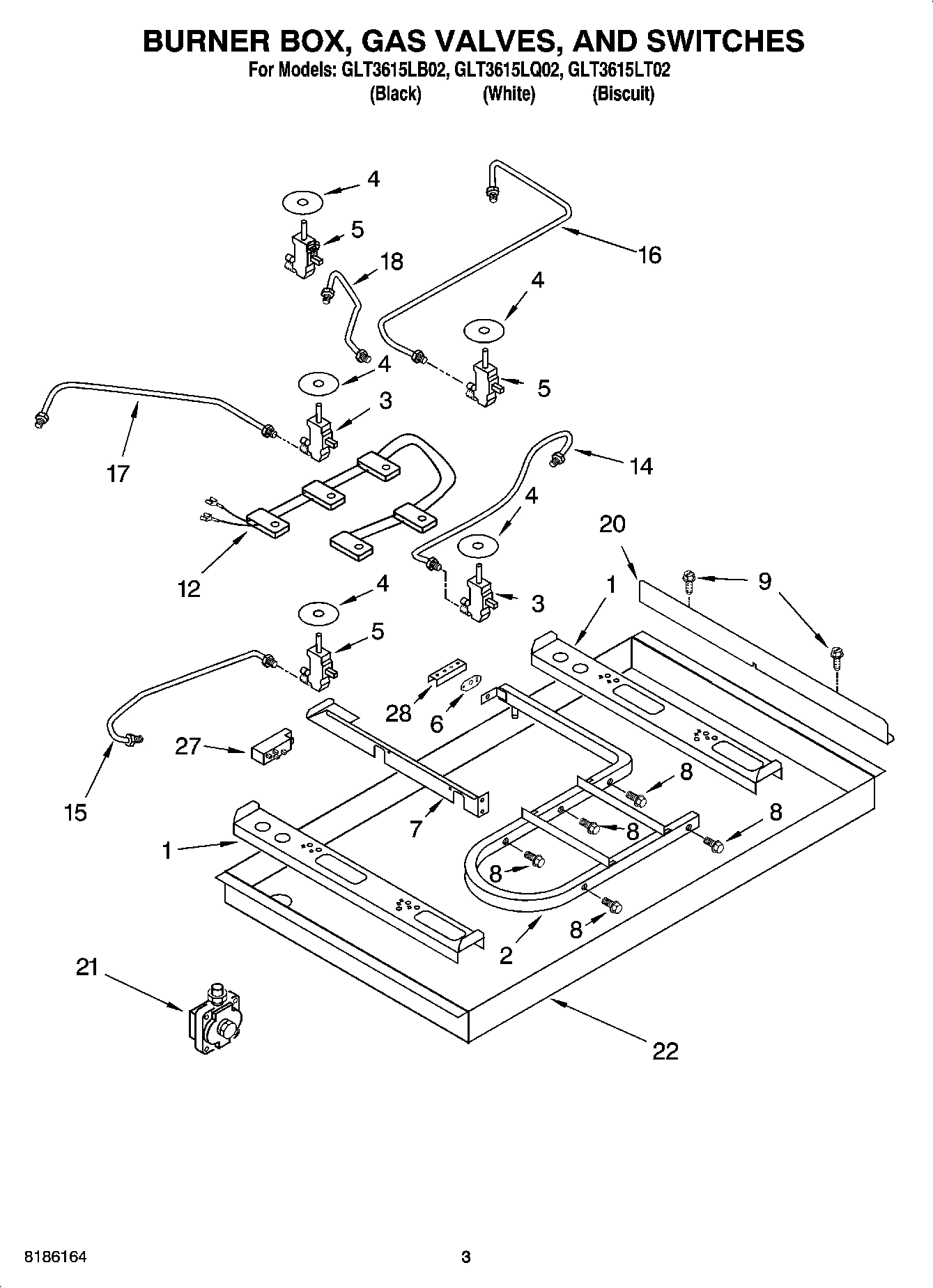 02 - BURNER BOX, GAS VALVES, AND SWITCHES