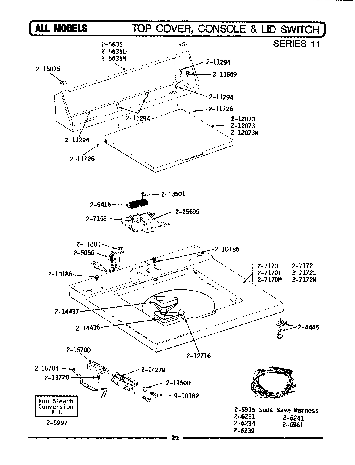 08 - TOP COVER, CONSOLE & LID SWITCH (SER 11)