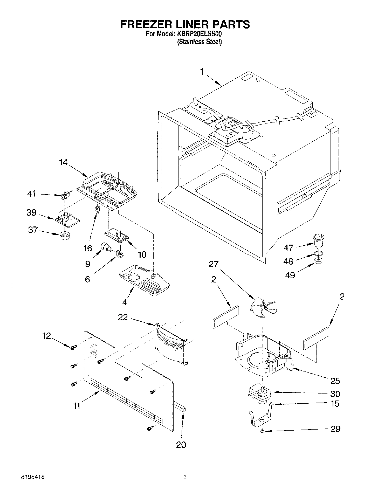 02 - FREEZER LINER PARTS