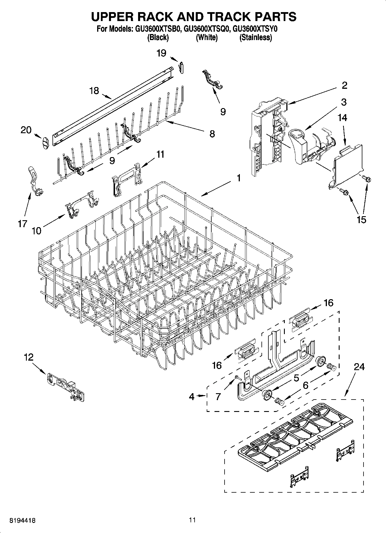 09 - UPPER RACK AND TRACK PARTS