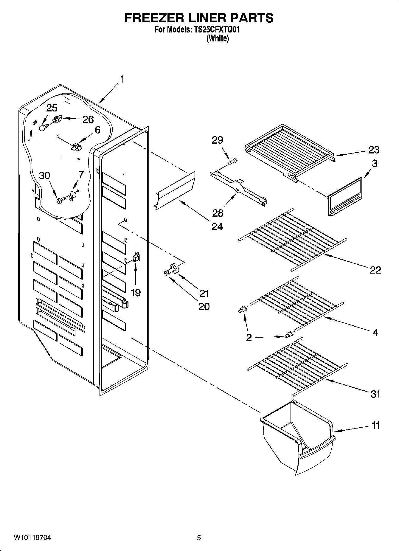 04 - FREEZER LINER PARTS