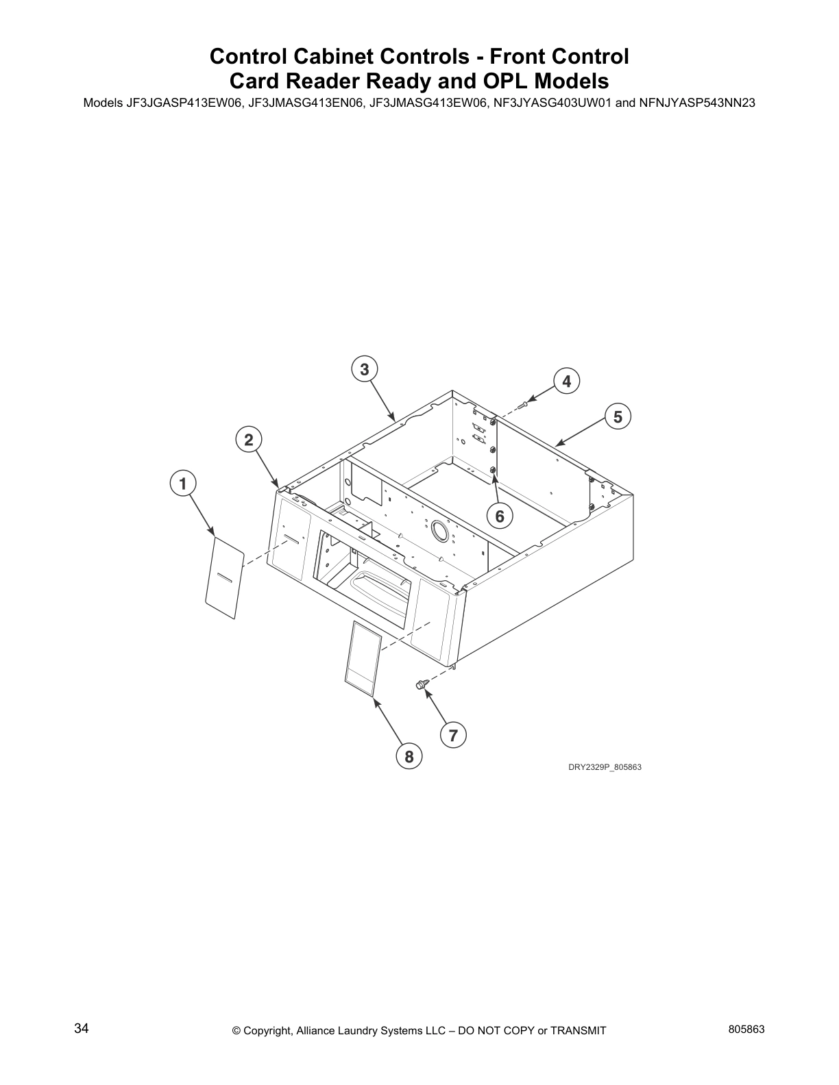 Control Cabinet Controls - Front Control 
Card Reader Ready and OPL Models