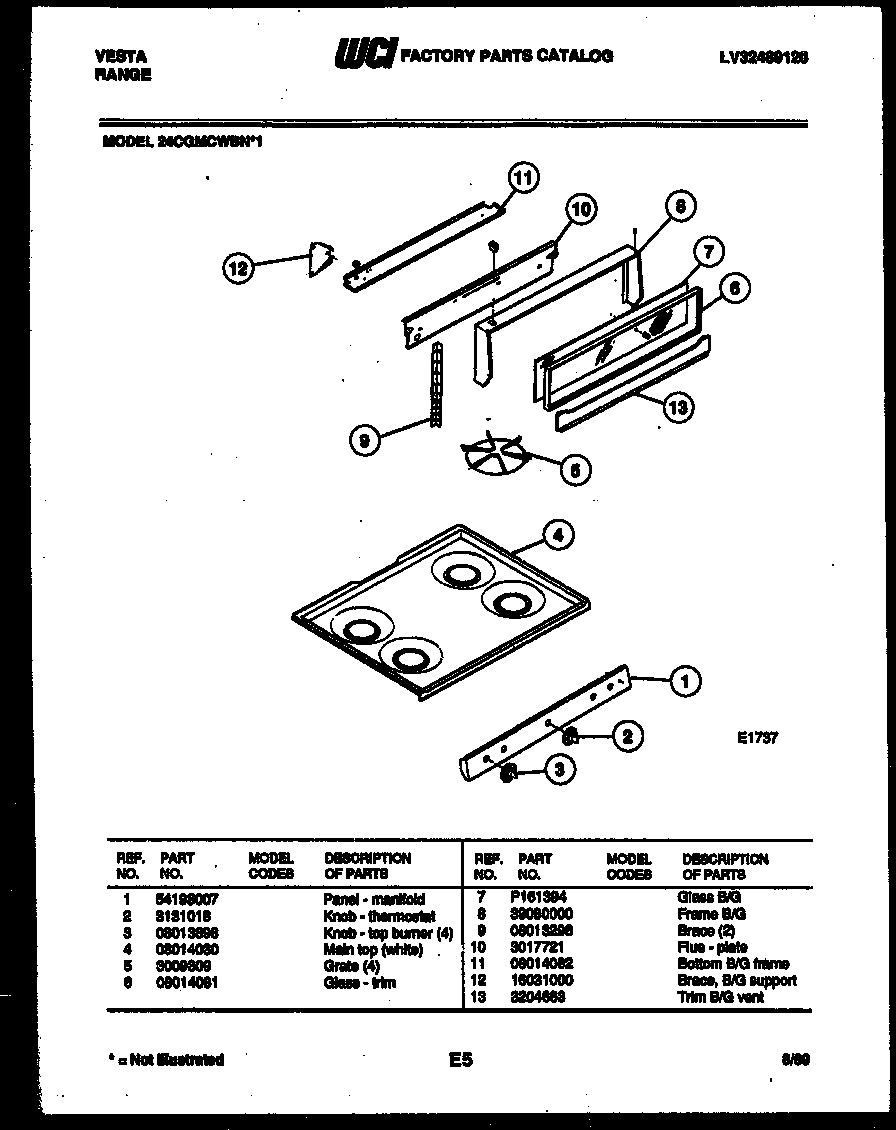 02 - BACKGUARD AND COOKTOP PARTS