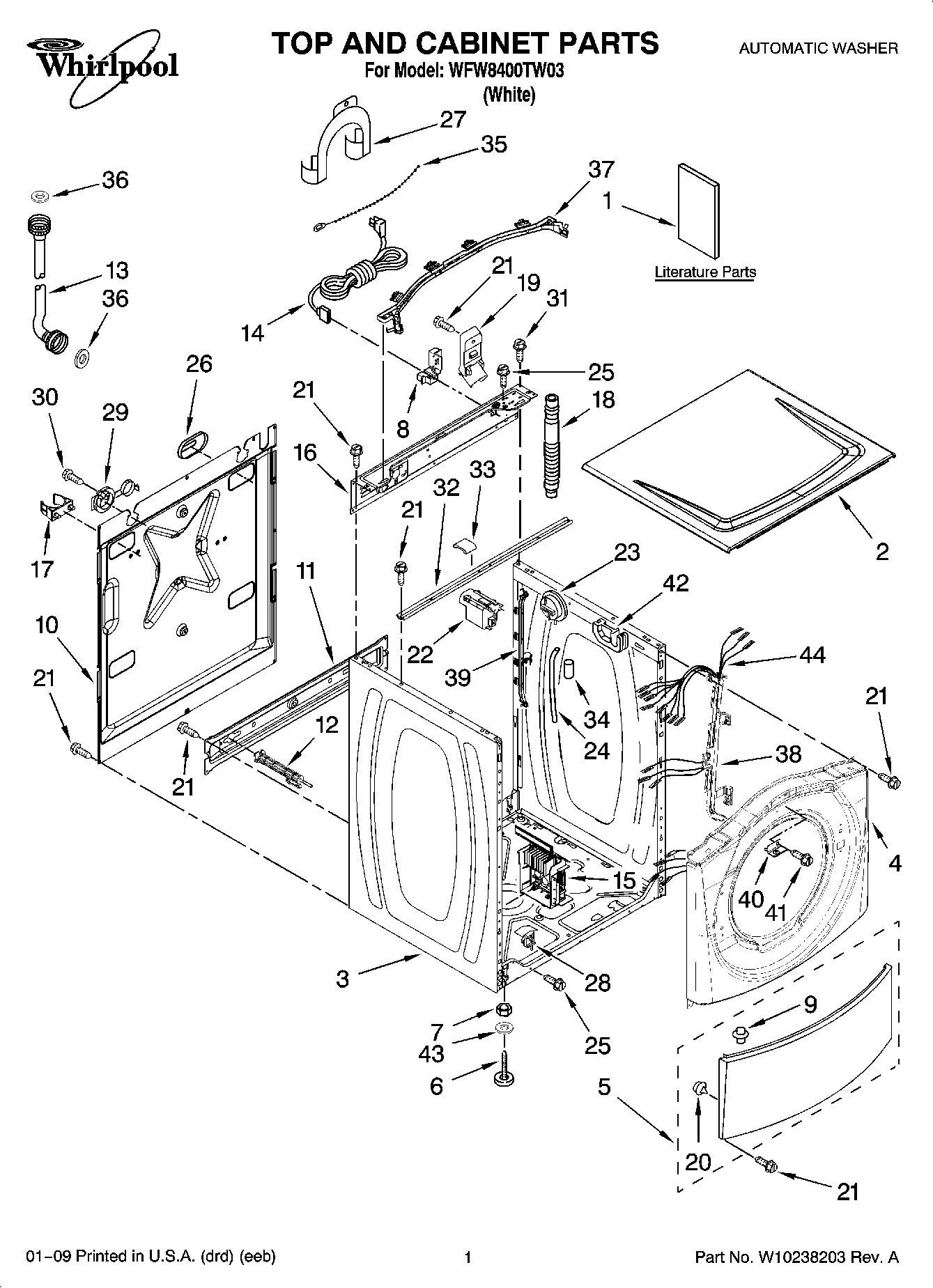 01 - TOP AND CABINET PARTS