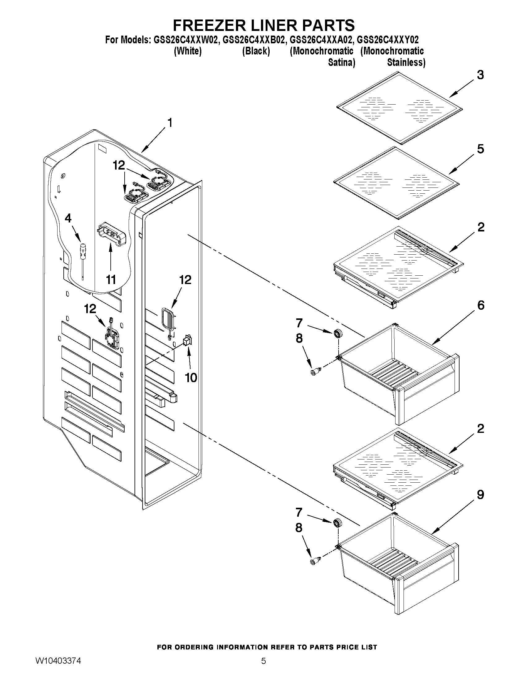 04 - FREEZER LINER PARTS