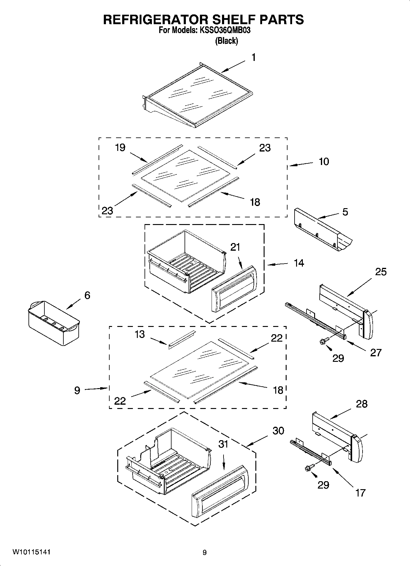 07 - REFRIGERATOR SHELF PARTS
