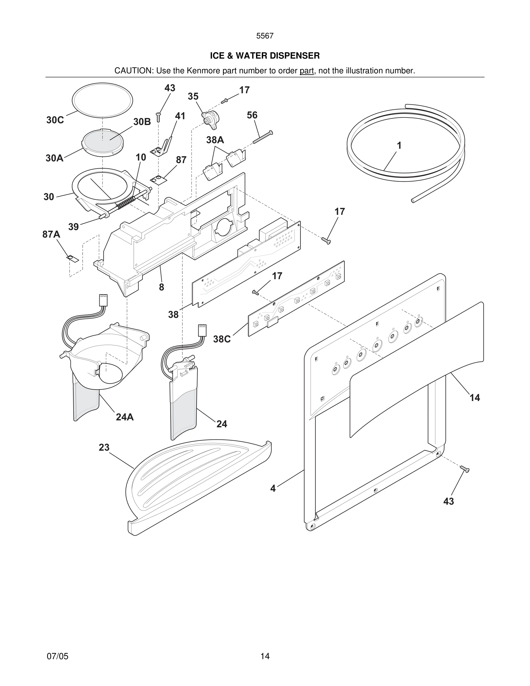 15 - ICE & WATER DISPENSER