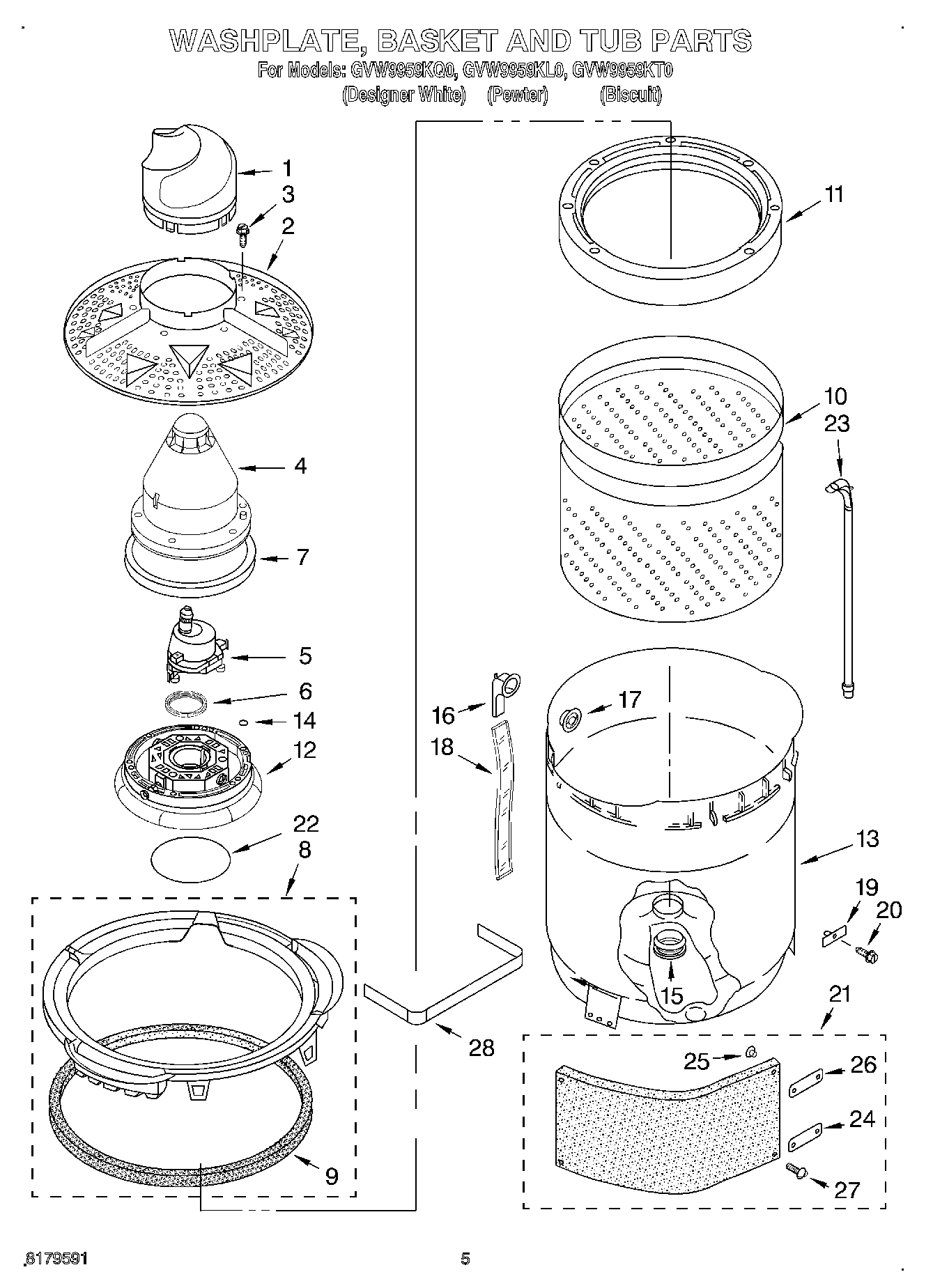 03 - WASHPLATE, BASKET AND TUB