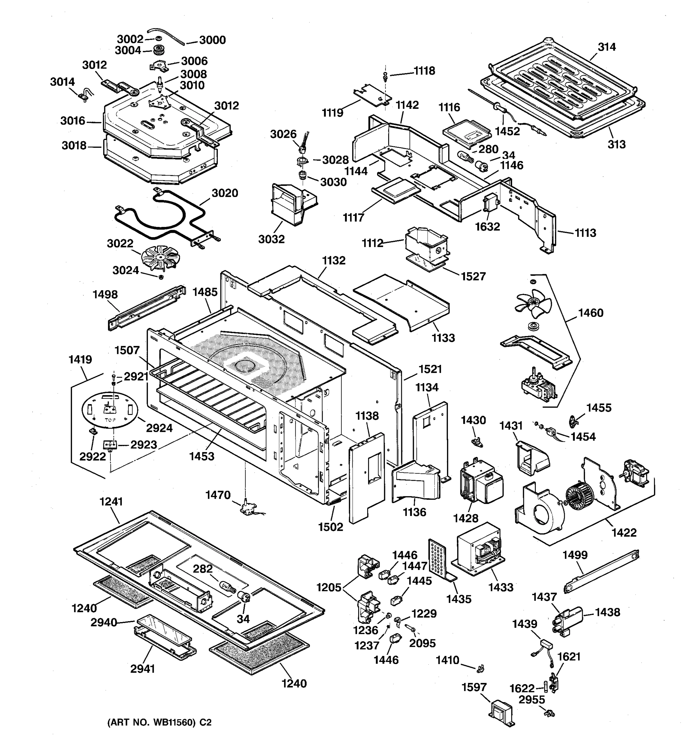 BOTTOM PLATE, INTERNAL PARTS & MOUNTING BRACKET