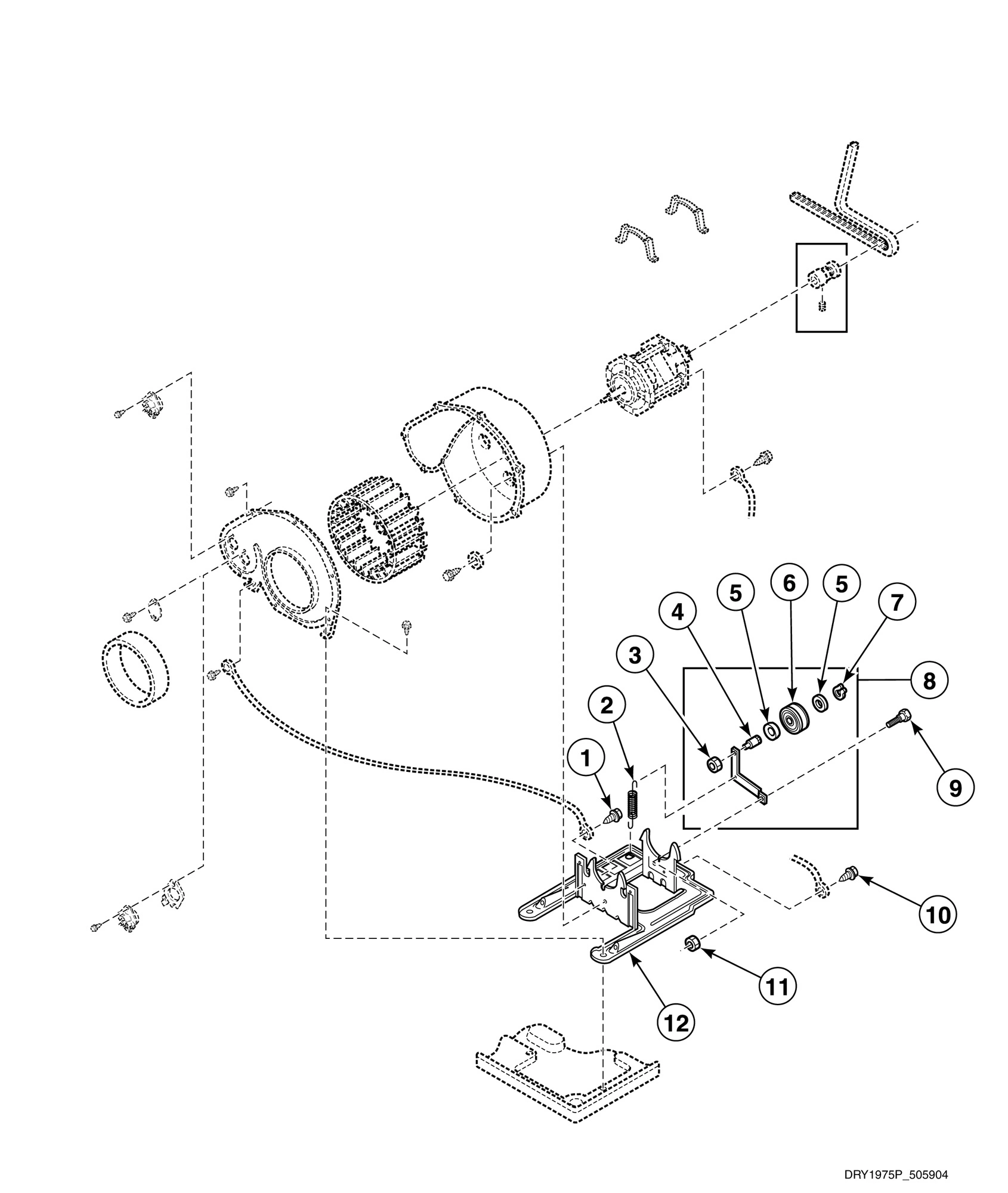 Motor, Exhaust Fan and Belt (Drawing 2 of 2)
