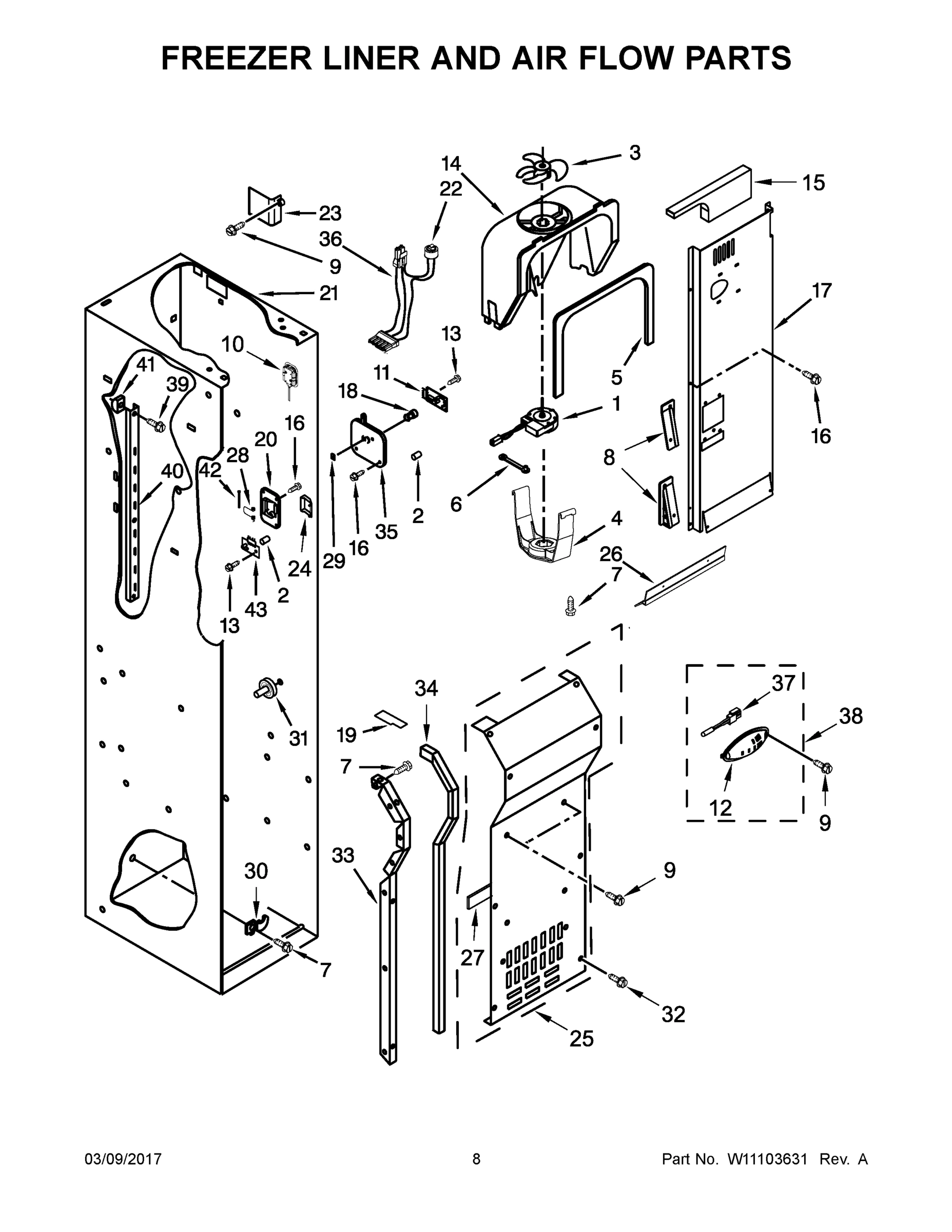 05 - FREEZER LINER AND AIR FLOW PARTS