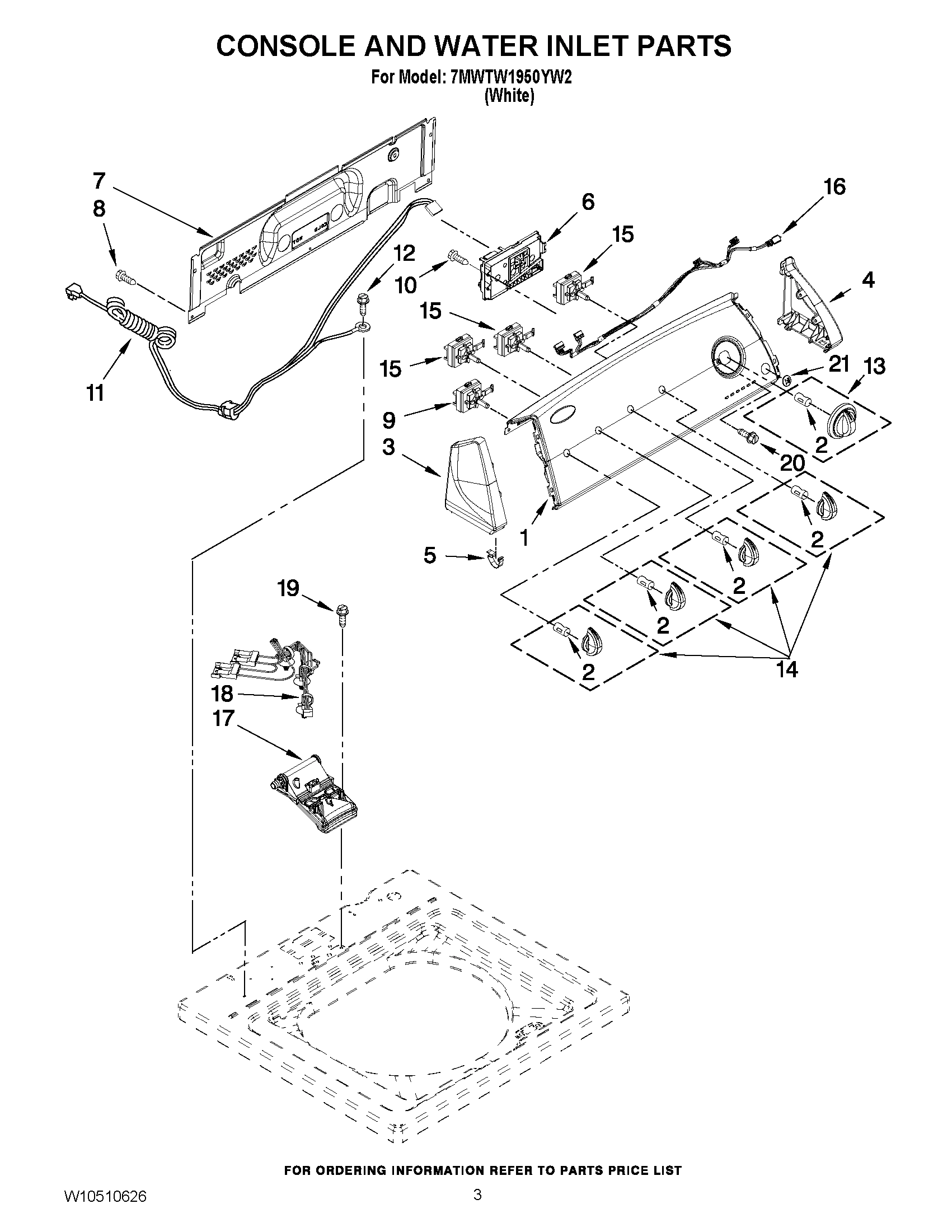 02 - CONSOLE AND WATER INLET PARTS