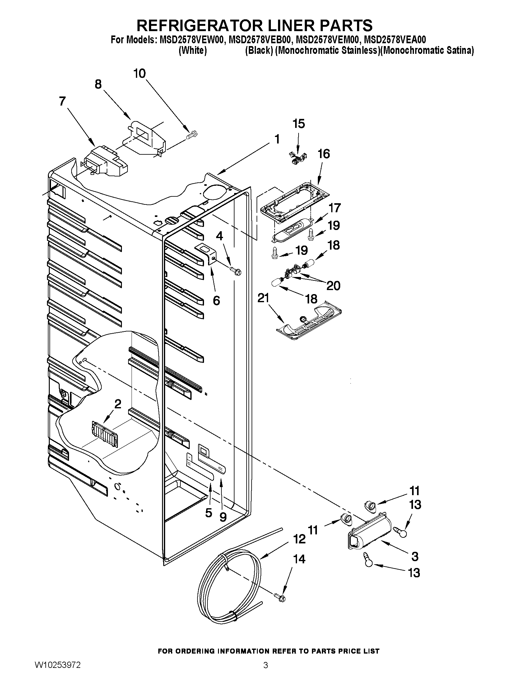02 - REFRIGERATOR LINER PARTS