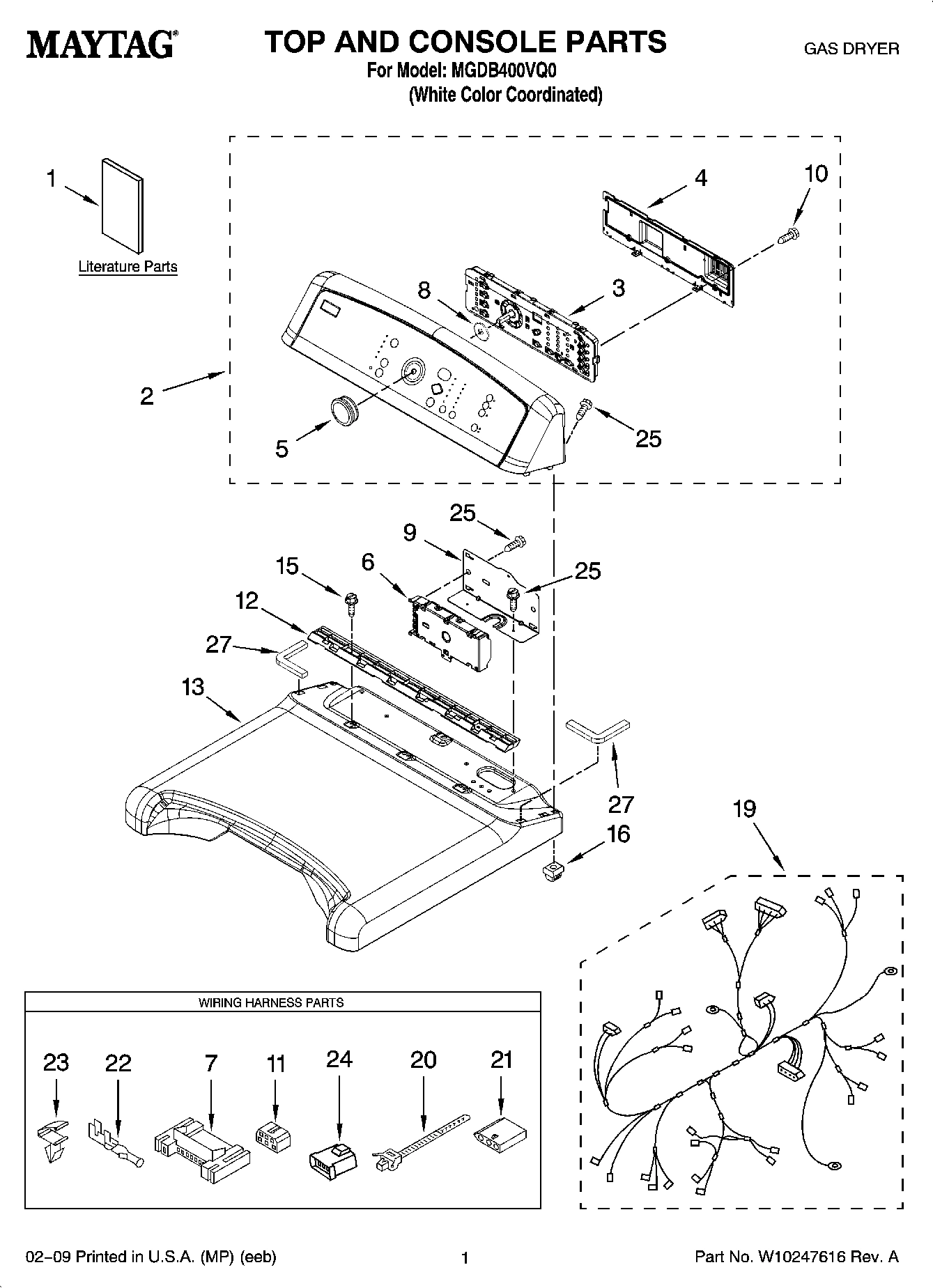 01 - TOP AND CONSOLE PARTS