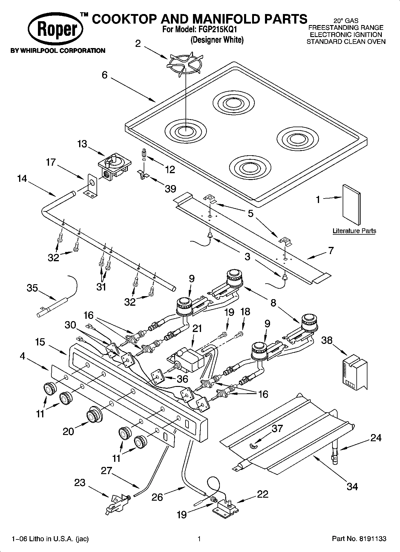 01 - COOKTOP AND MANDIFOLD PARTS