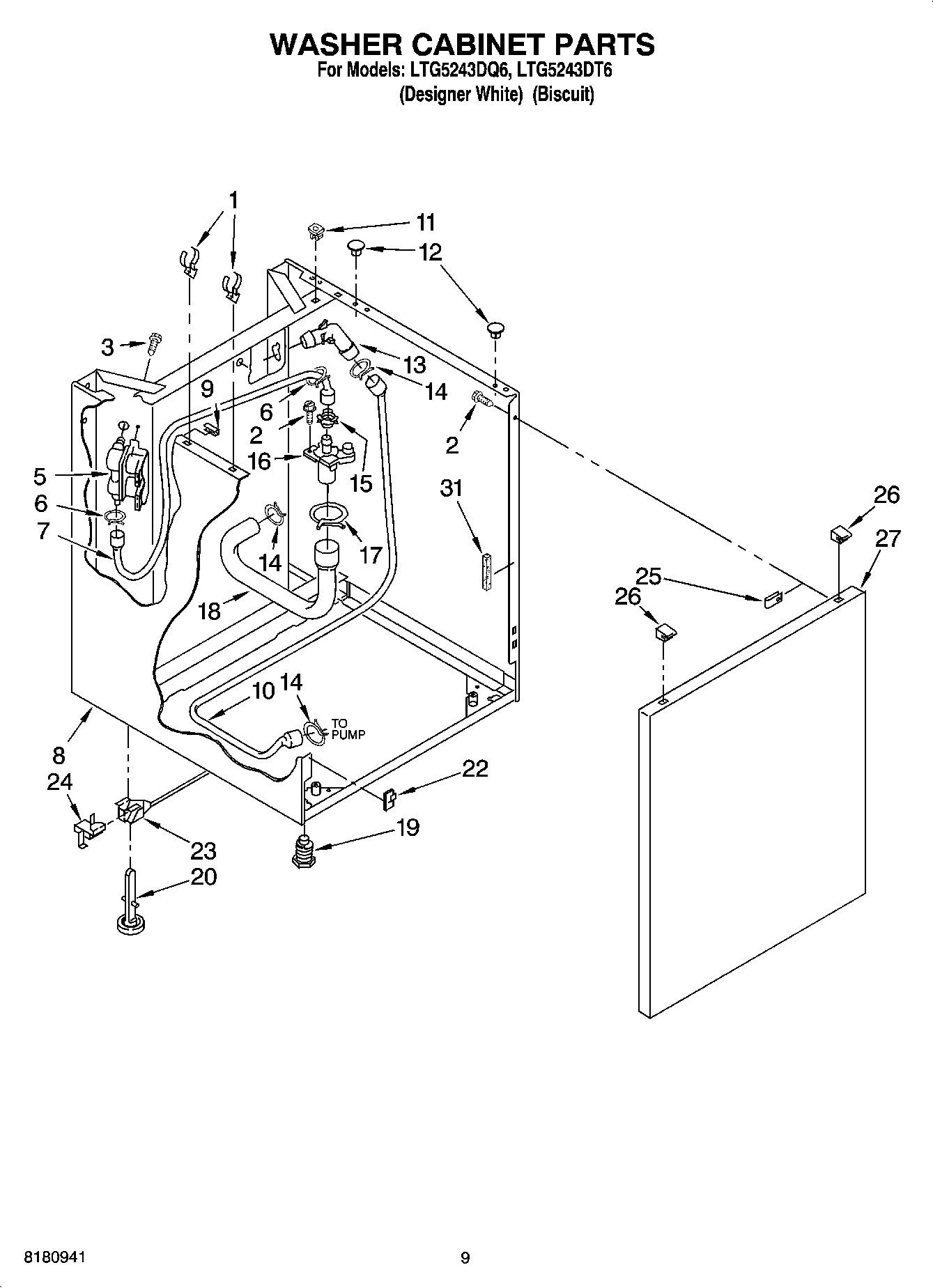 07 - WASHER CABINET PARTS
