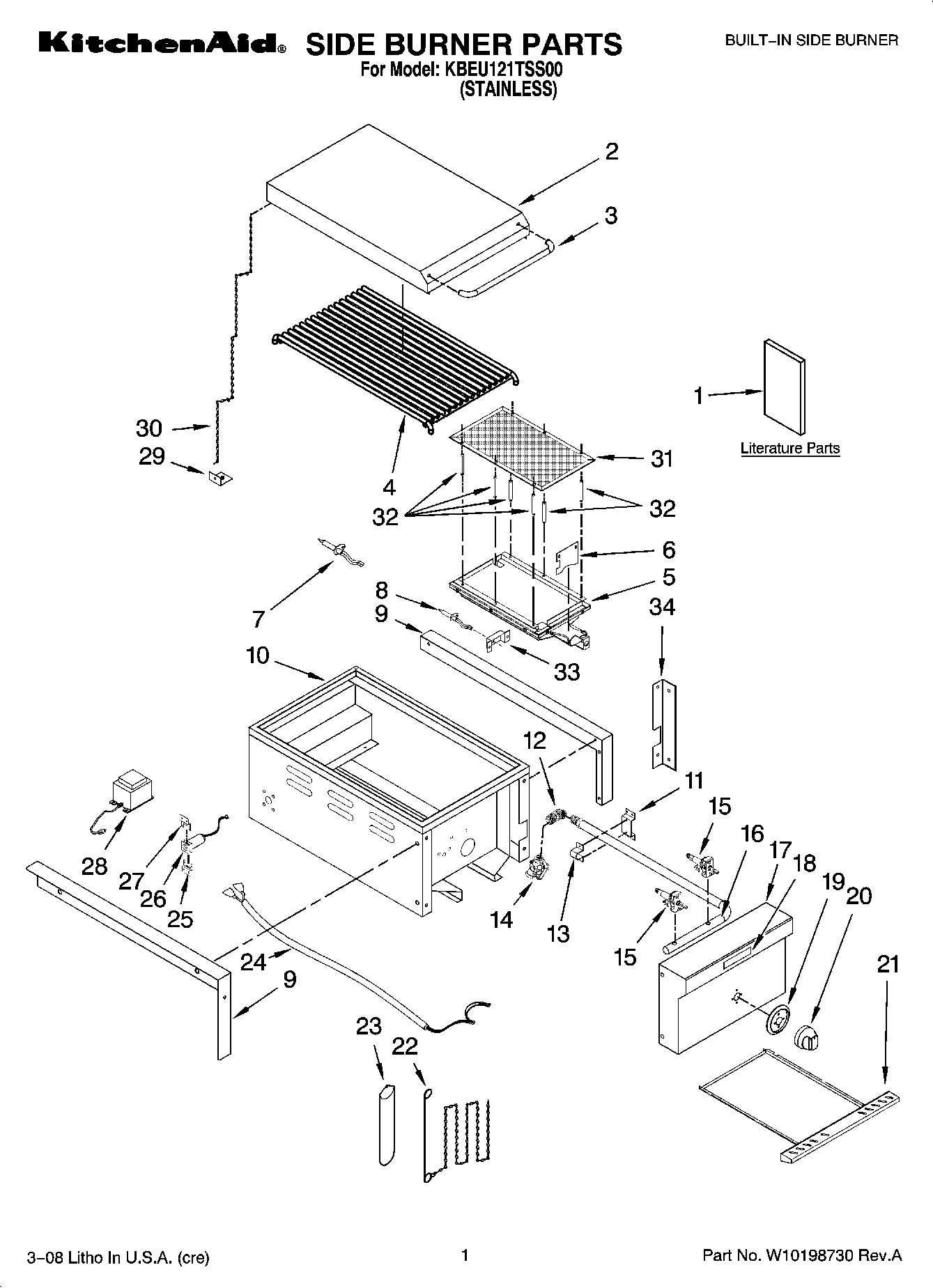 01 - SIDE BURNER PARTS