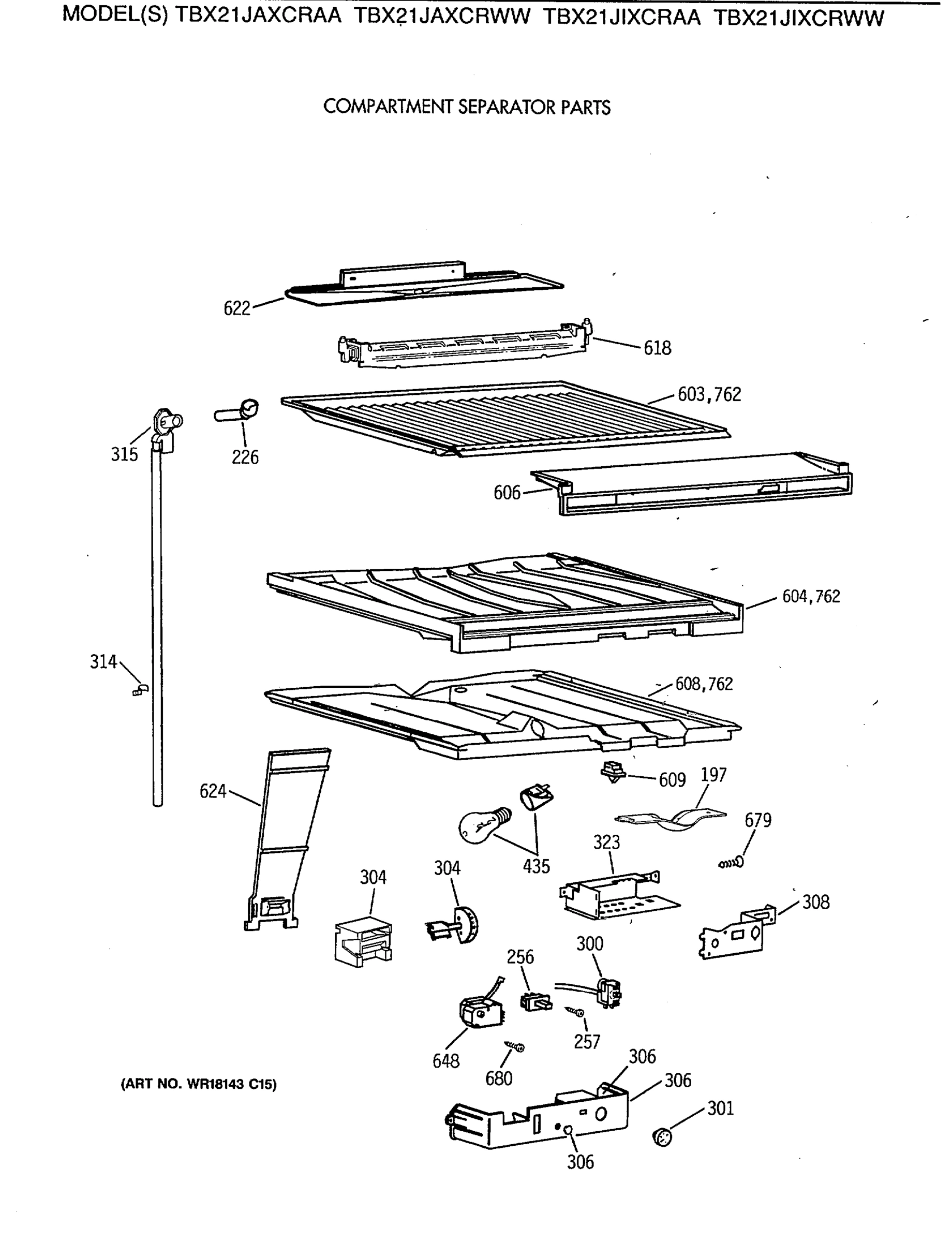 COMPARTMENT SEPARATOR PARTS