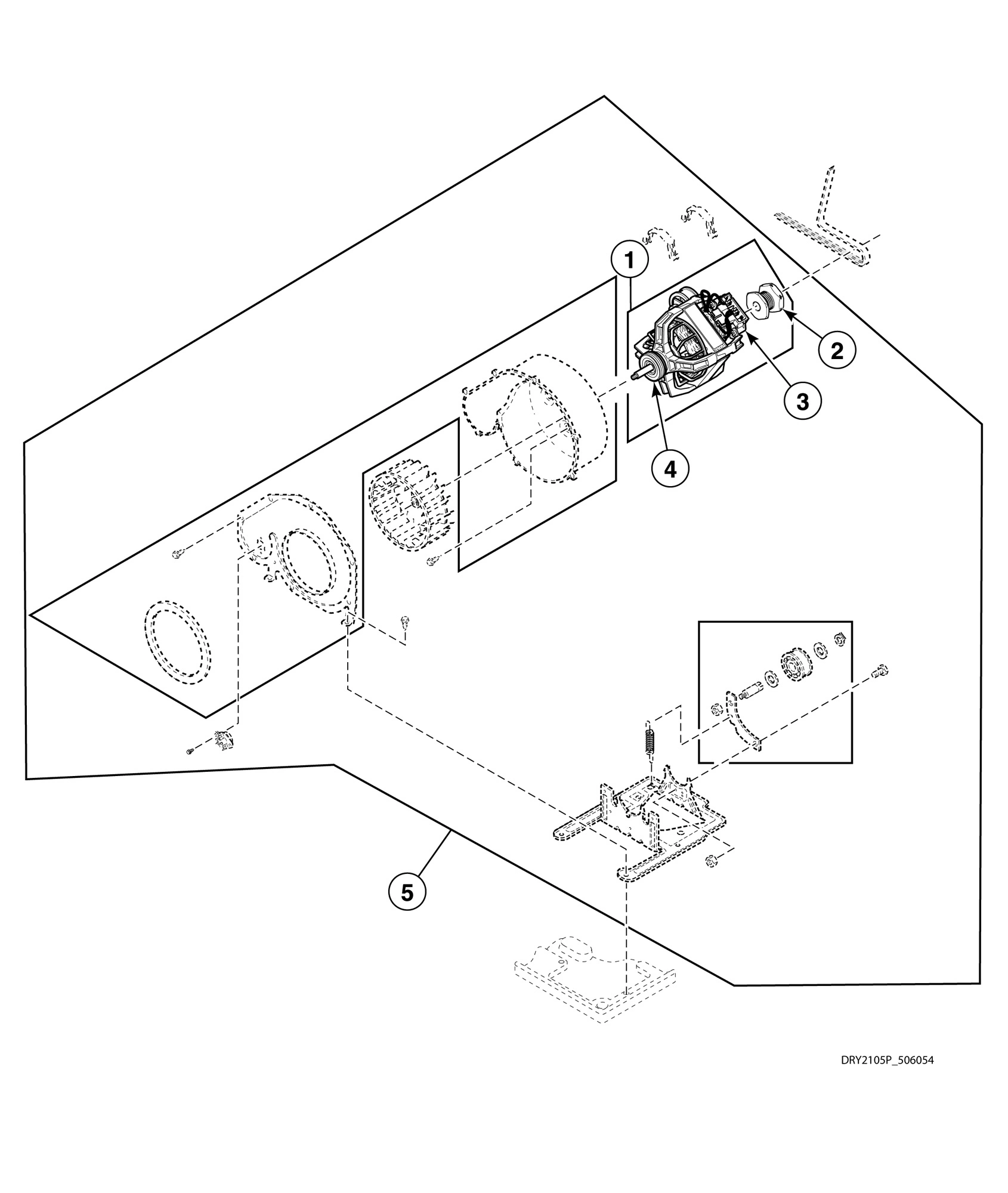 Motor, Exhaust Fan and Belt (Drawing 1 of 2)