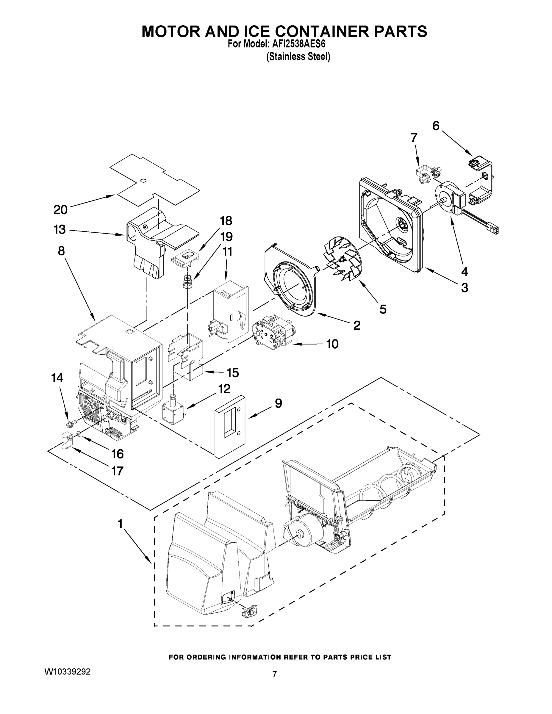 04 - MOTOR AND ICE CONTAINER PARTS