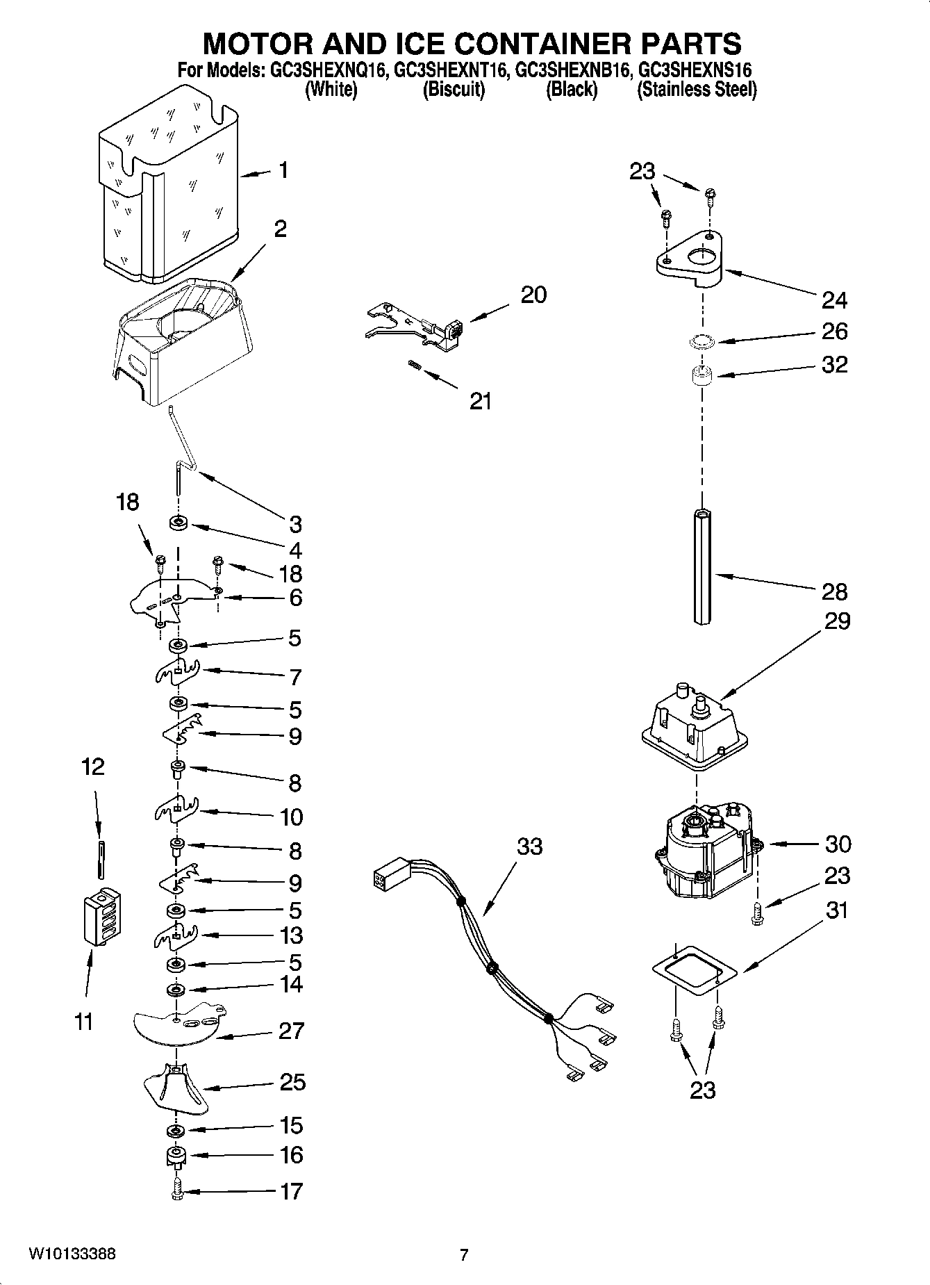 05 - MOTOR AND ICE CONTAINER PARTS