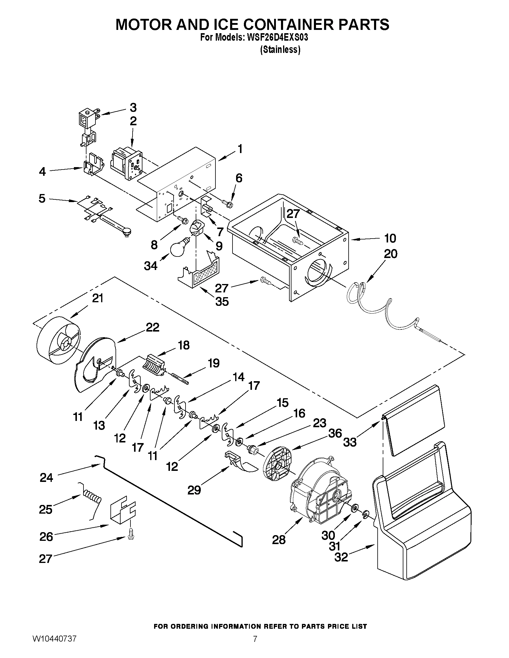 05 - MOTOR AND ICE CONTAINER PARTS