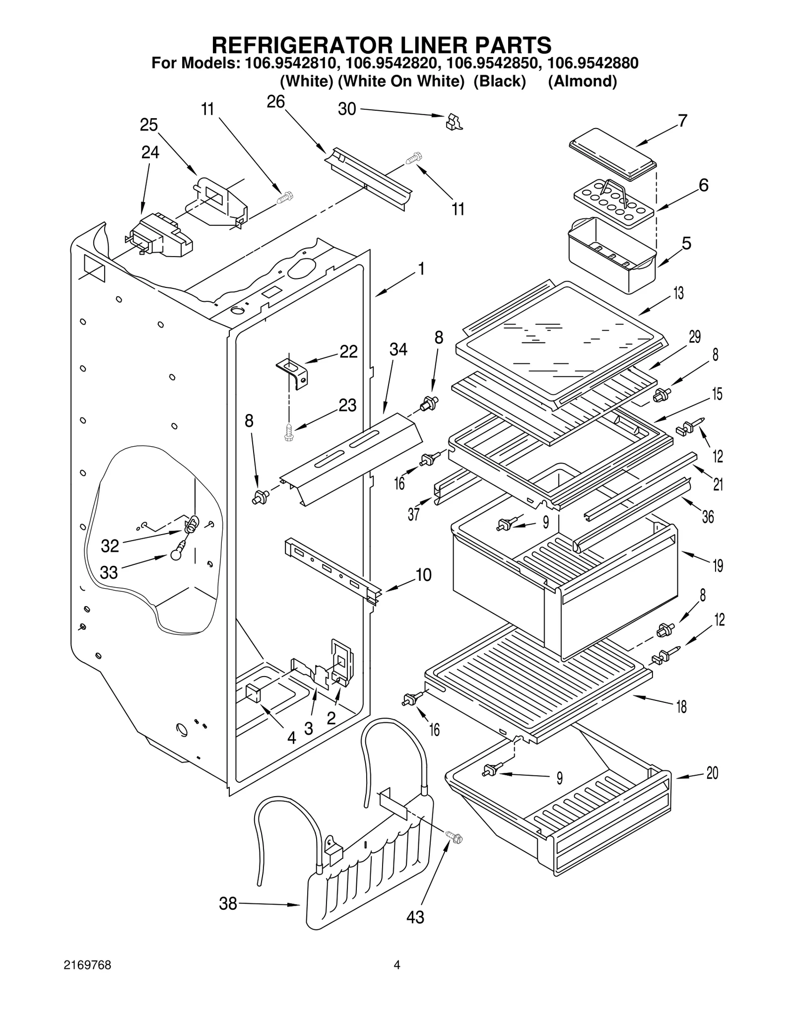 REFRIGERATOR LINER PARTS